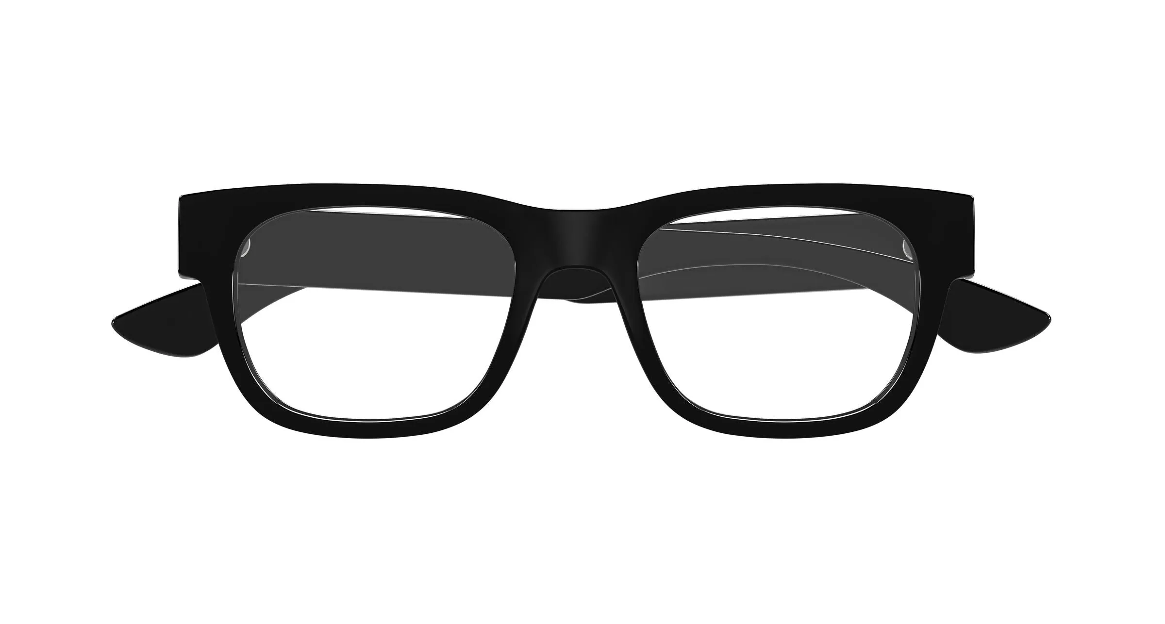 Alexander McQueen AM0531O 001 Montature da vista Acetato Nero Trasparente Squadrata - immagine 2