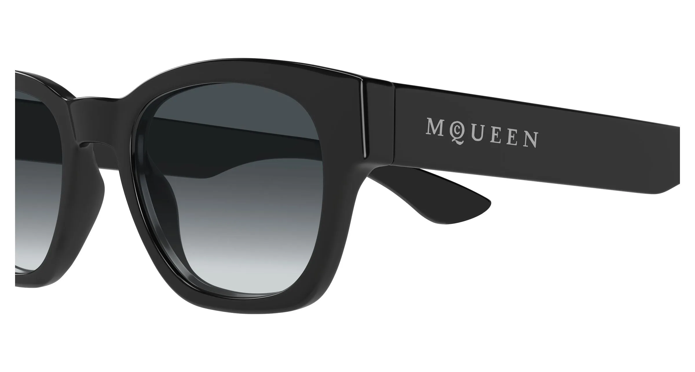 Alexander McQueen AM0530S 001 Occhiali da sole Acetato Nero Grigio Rotonda - immagine 3