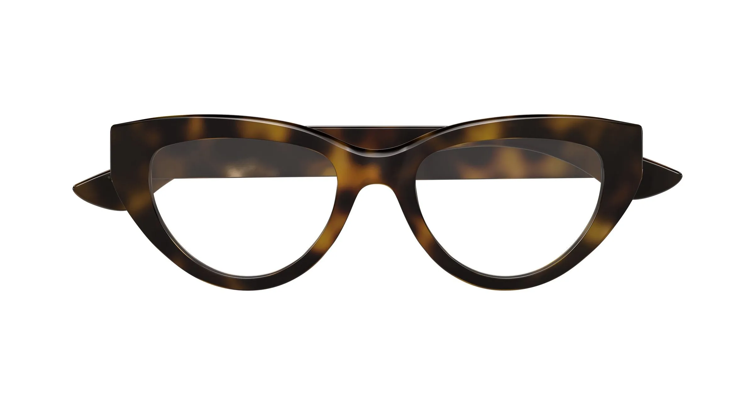 Alexander McQueen AM0529O 002 Montature da vista Acetato Havana Trasparente Cat Eye - immagine 2
