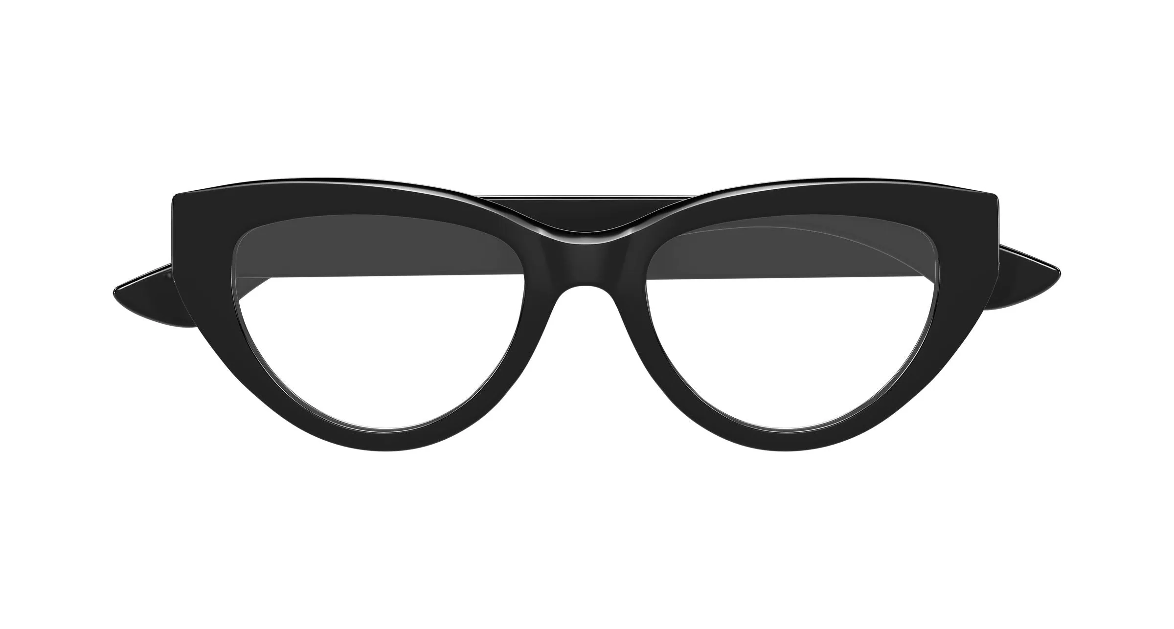 Alexander McQueen AM0529O 001 Montature da vista Acetato Nero Trasparente Cat Eye - immagine 2