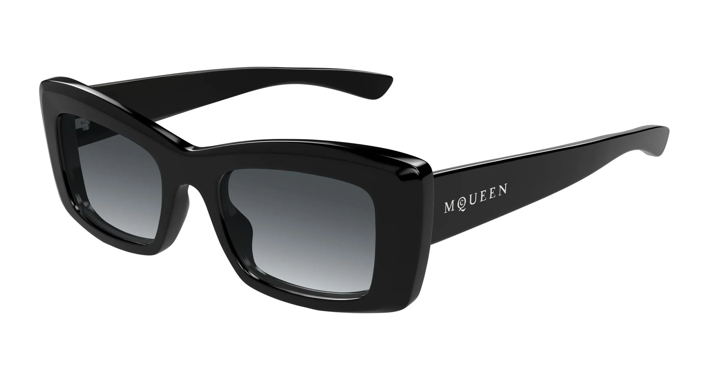Alexander McQueen AM0526S 001 Occhiali da sole Acetato Nero Grigio Squadrata - immagine 1