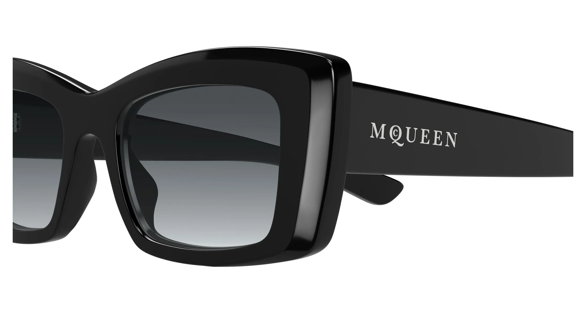 Alexander McQueen AM0526S 001 Occhiali da sole Acetato Nero Grigio Squadrata - immagine 3