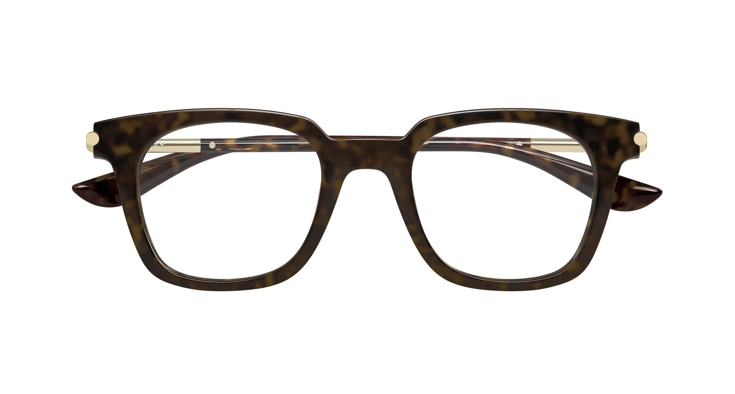 Alexander McQueen AM0521O 002 Montature da vista Acetato Havana Trasparente Squadrata - immagine 2