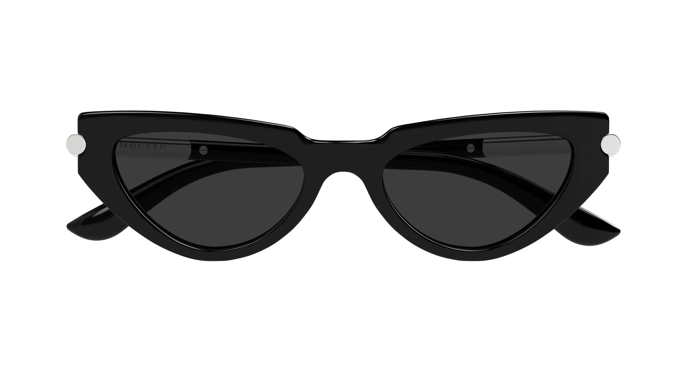 Alexander McQueen AM0520S 001 Occhiali da sole Acetato Nero Grigio Cat Eye - immagine 2