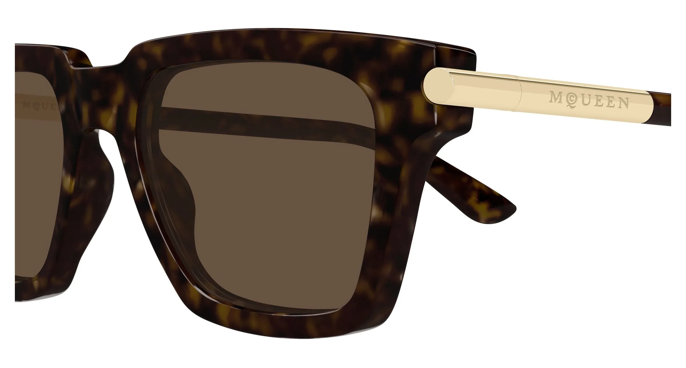 Alexander McQueen AM0519S 002 Occhiali da sole Acetato Havana Marrone Squadrata - immagine 3
