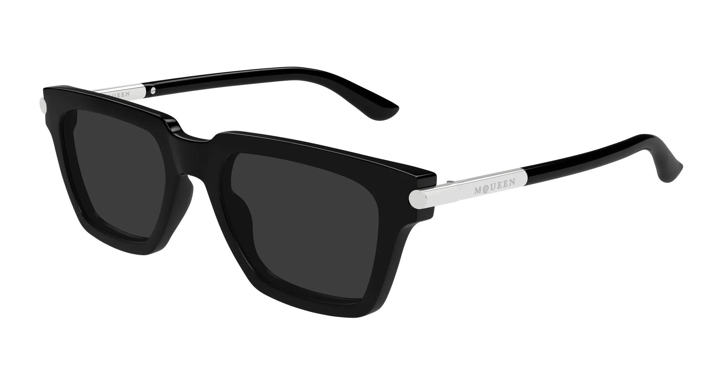 Alexander McQueen AM0519S 001 Occhiali da sole Acetato Nero Grigio Squadrata - immagine 1