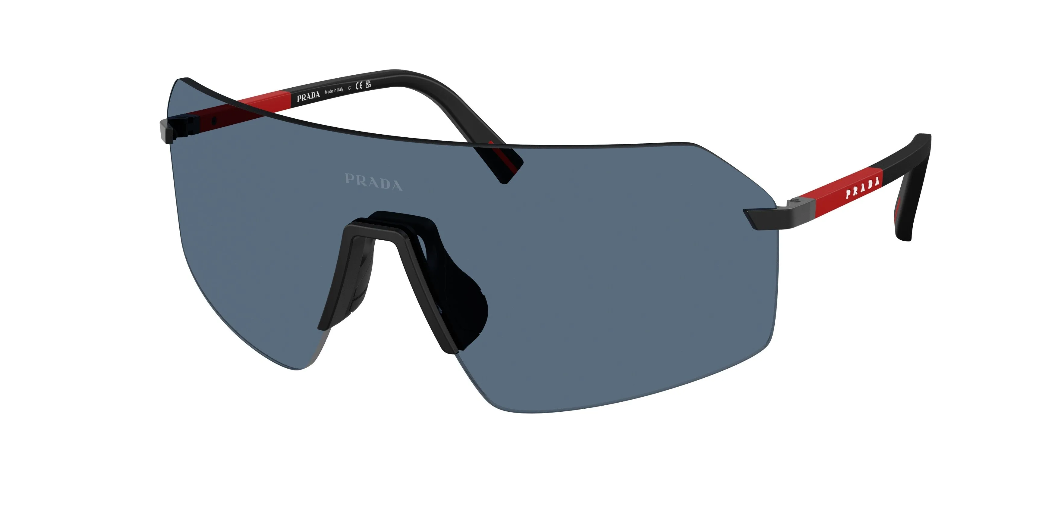 Prada Linea Rossa Uomo PS B50S 1BO06A Occhiali da sole Metallo Nero Blu Geometrica Normale - immagine 1