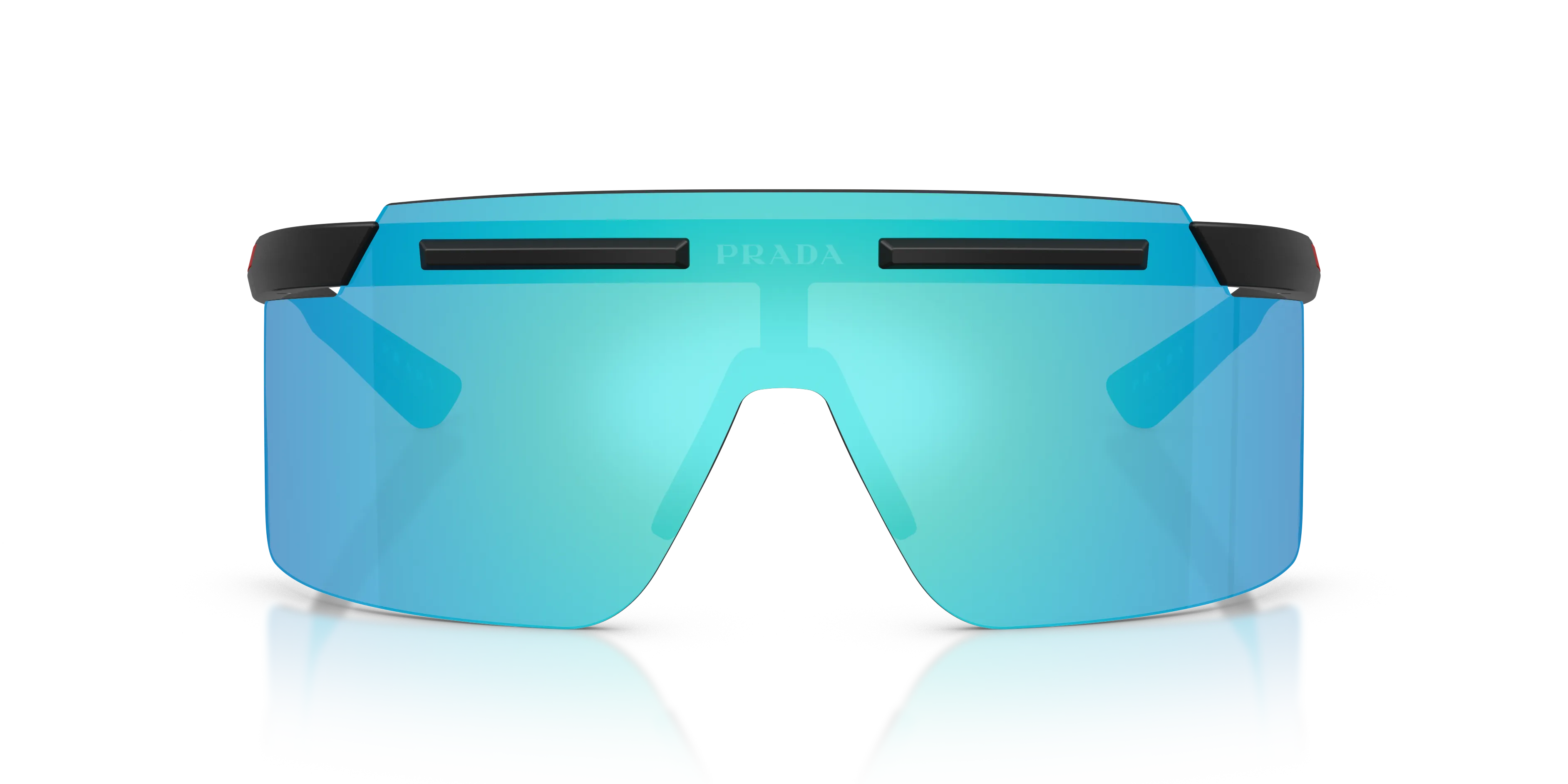 Prada Linea Rossa Uomo PS B06S 1BO08R Occhiali da sole Iniettato Nero Verde Squadrata Specchiate - immagine 3