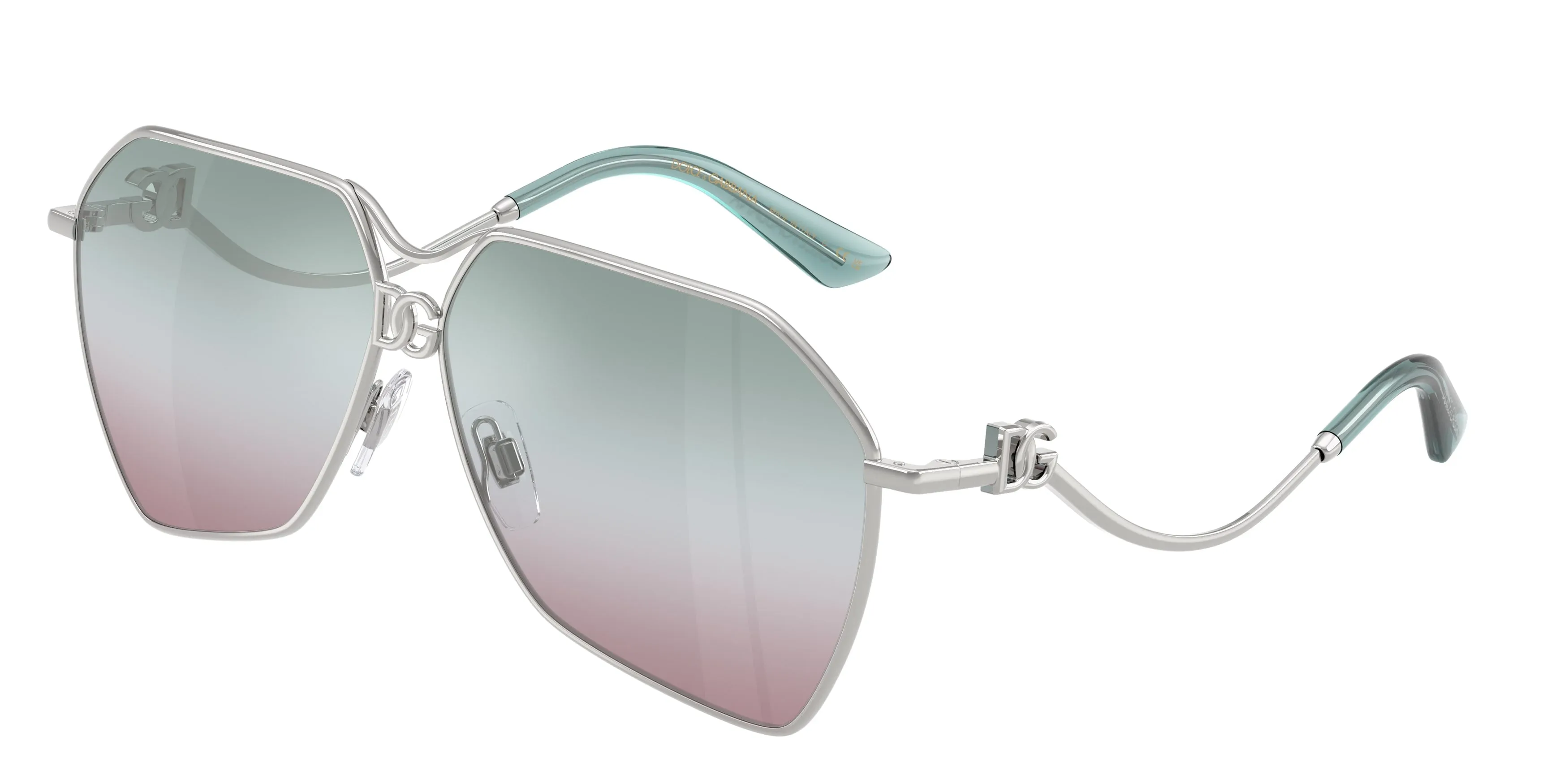Dolce & Gabbana DG2326 05/EL Occhiali da sole Metallo Argento Rosa Pilot Normale Sfumato - immagine 1