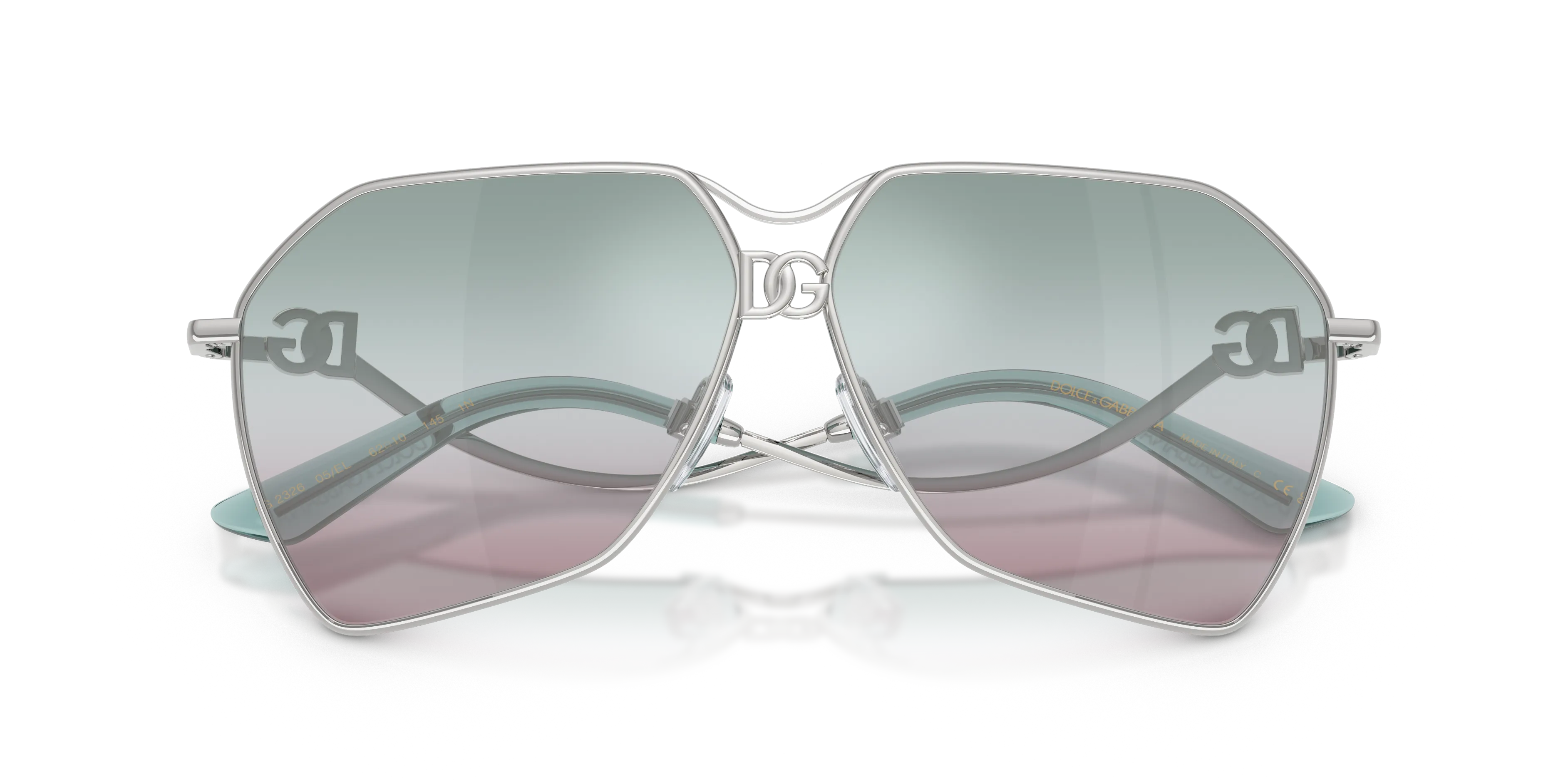 Dolce & Gabbana DG2326 05/EL Occhiali da sole Metallo Argento Rosa Pilot Normale Sfumato - immagine 2