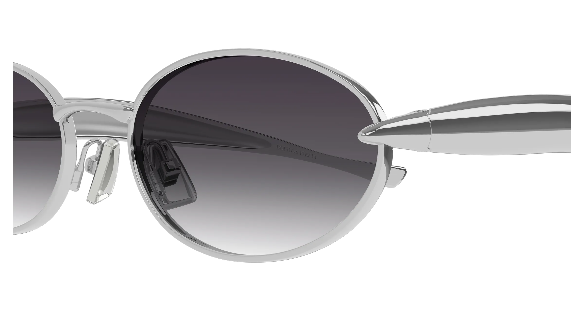 Bottega Veneta BV1386S 003 Occhiali da sole Metallo Argento Grigio Rotonda - immagine 4