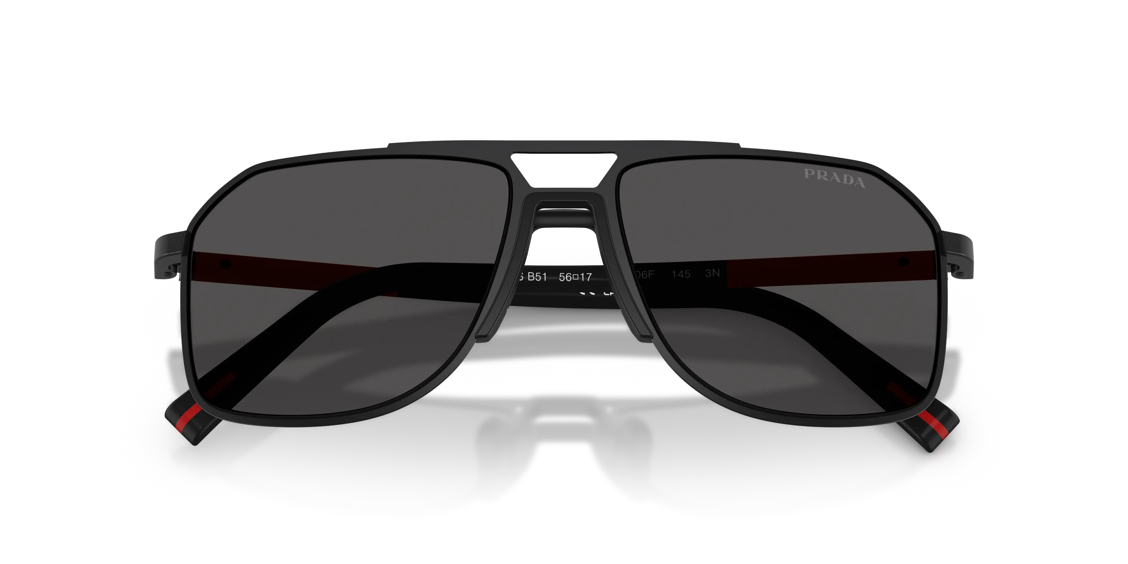 Prada Linea Rossa PS B51S 1BO06F Occhiali da sole Metallo Nero Grigio Pilot Normale - immagine 2