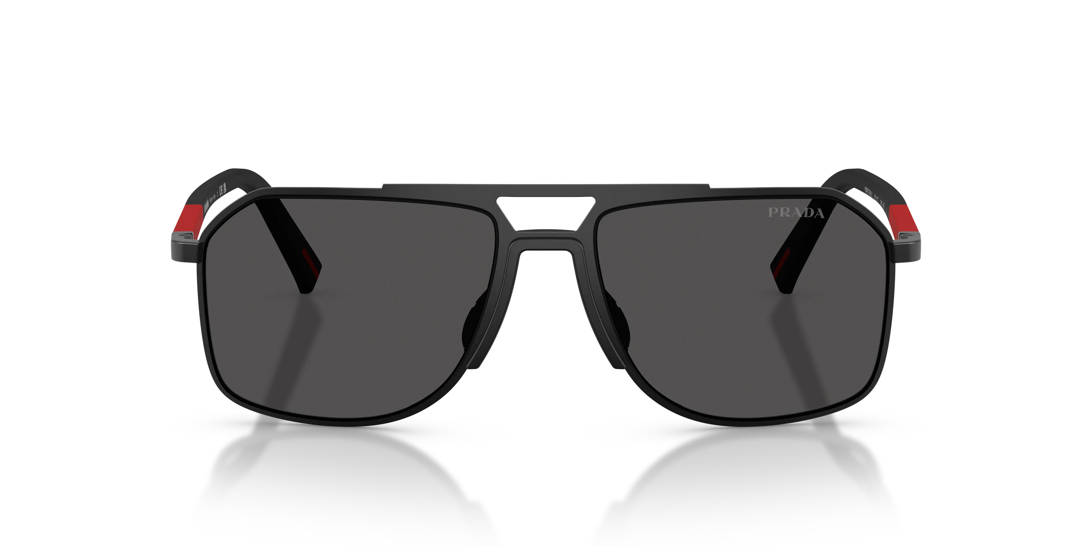 Prada Linea Rossa PS B51S 1BO06F Occhiali da sole Metallo Nero Grigio Pilot Normale - immagine 3