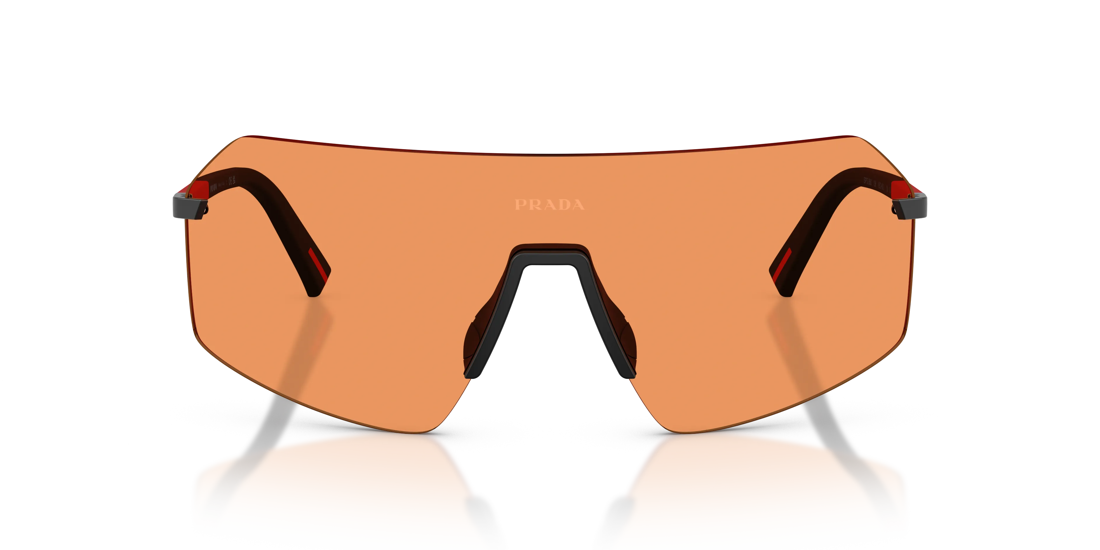 Prada Linea Rossa Uomo PS B50S 1BO90U Occhiali da sole Metallo Nero Arancione Geometrica Normale - immagine 3
