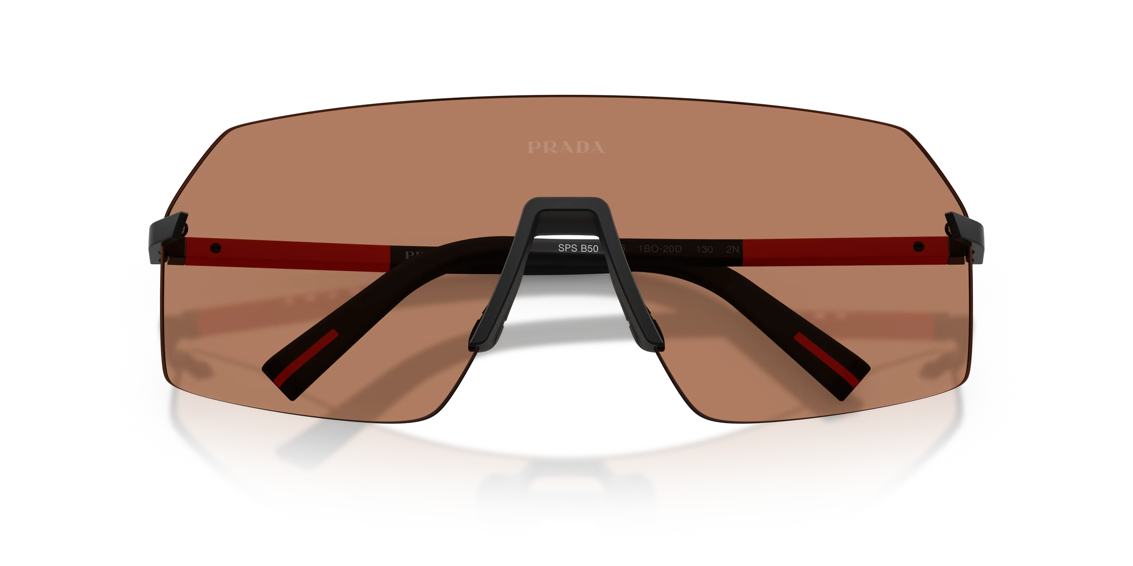 Prada Linea Rossa Uomo PS B50S 1BO20D Occhiali da sole Metallo Nero Marrone Geometrica Normale - immagine 2