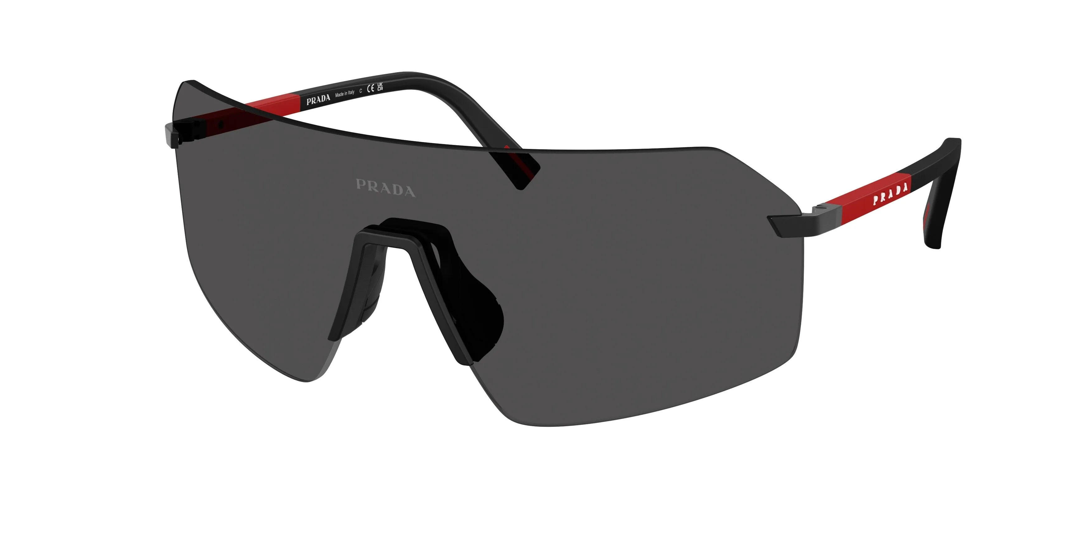 Prada Linea Rossa Uomo PS B50S 1BO06F Occhiali da sole Metallo Nero Grigio Geometrica Normale - immagine 1