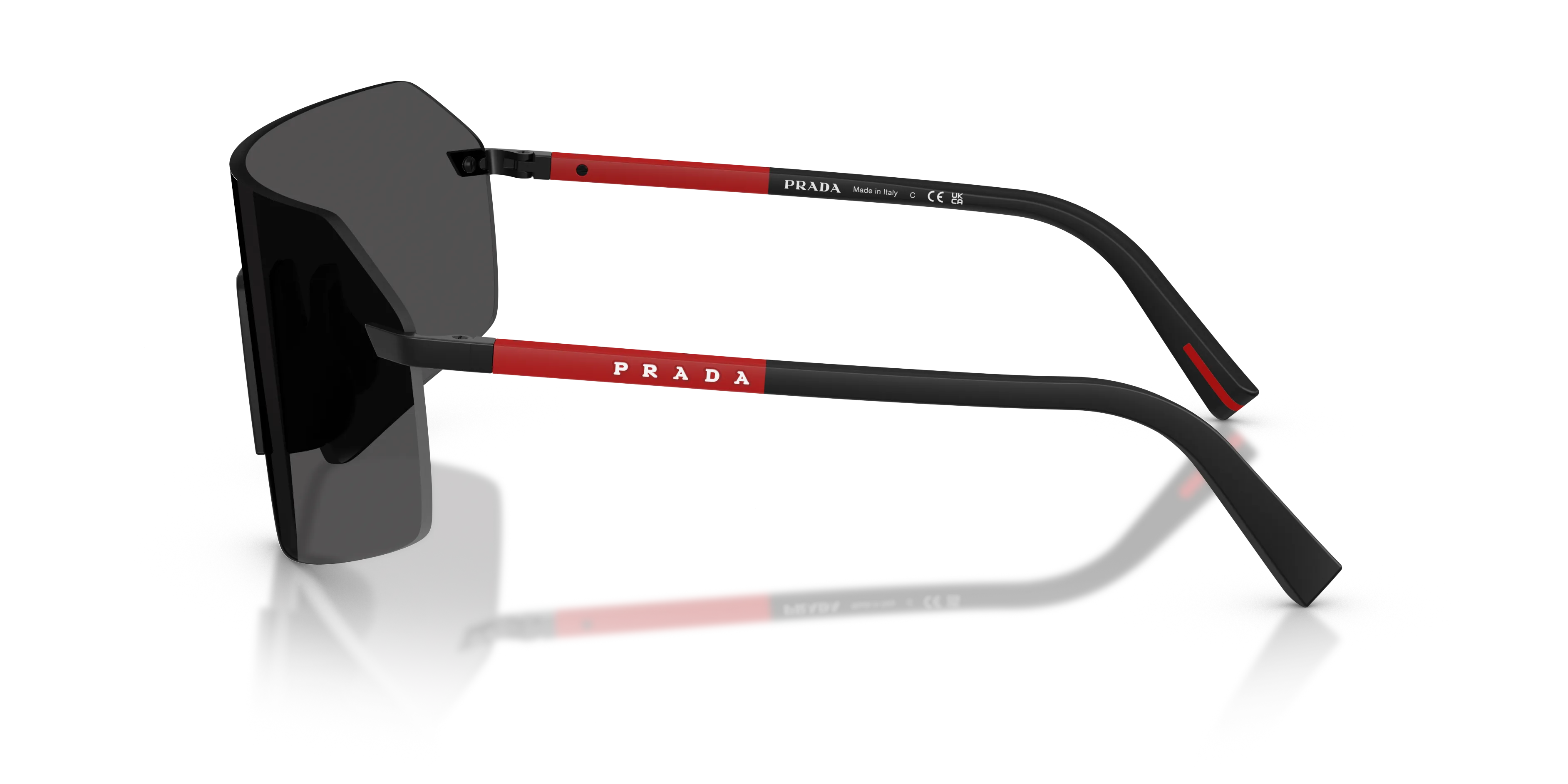 Prada Linea Rossa Uomo PS B50S 1BO06F Occhiali da sole Metallo Nero Grigio Geometrica Normale - immagine 4