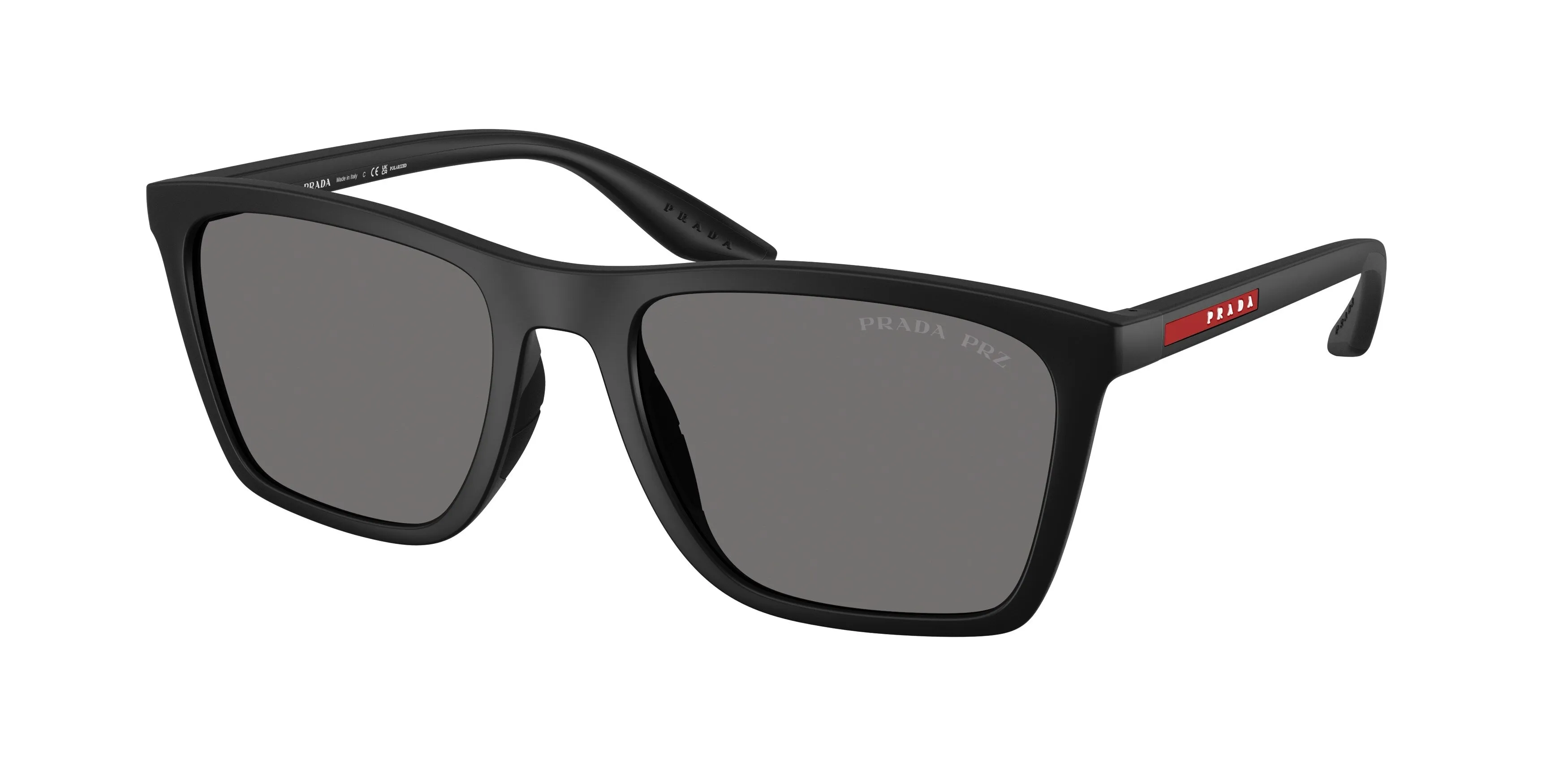 Prada Linea Rossa PS B08S 1BO02G Occhiali da sole Iniettato Nero Grigio Pillow Polarizzata - immagine 1