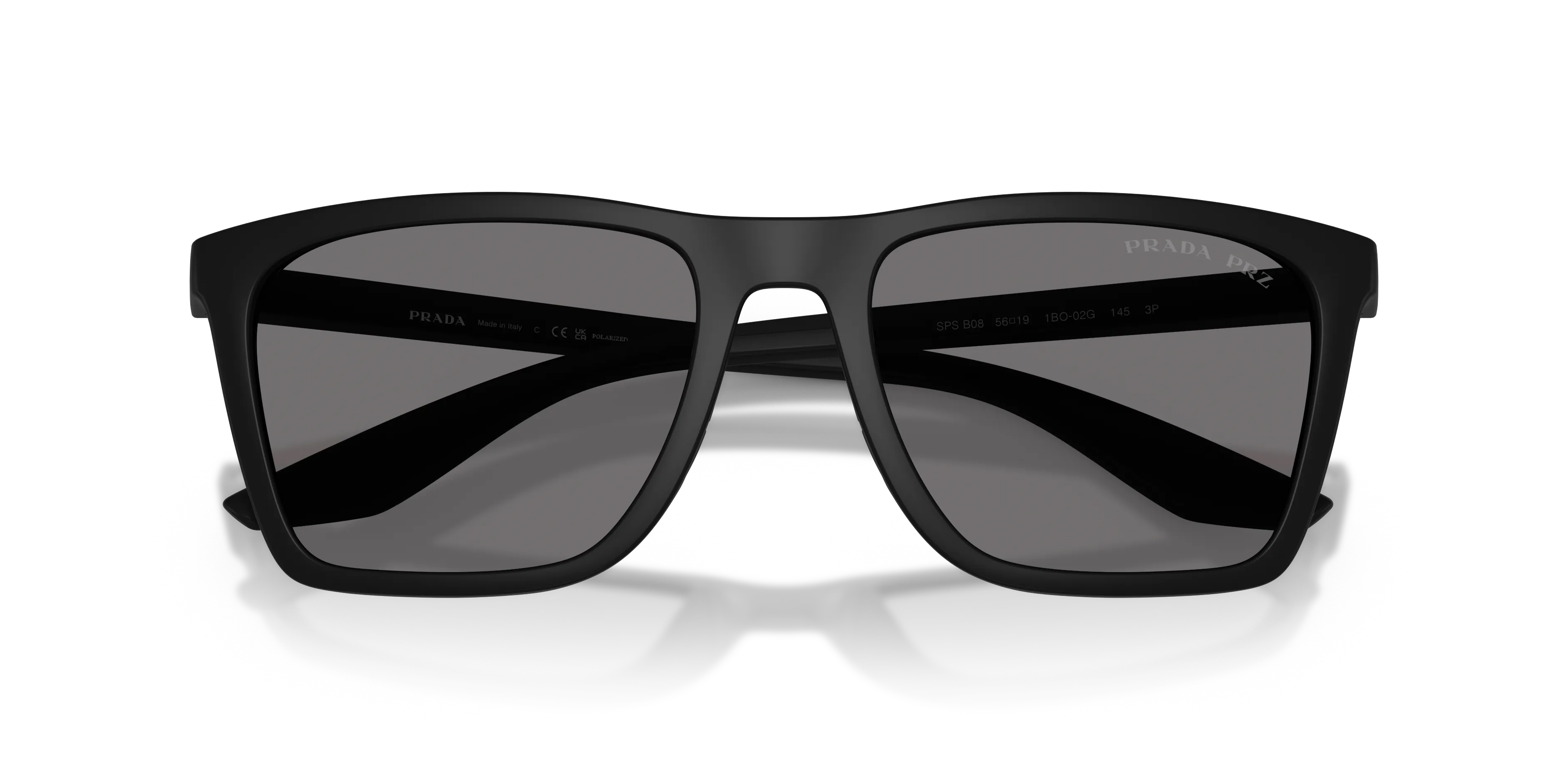 Prada Linea Rossa PS B08S 1BO02G Occhiali da sole Iniettato Nero Grigio Pillow Polarizzata - immagine 2
