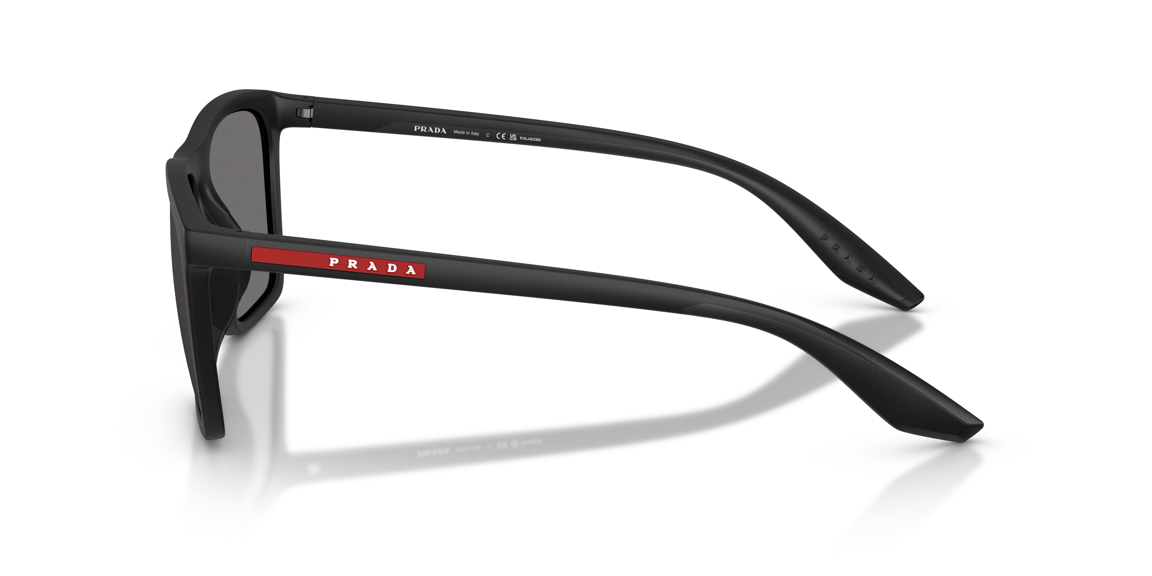 Prada Linea Rossa PS B08S 1BO02G Occhiali da sole Iniettato Nero Grigio Pillow Polarizzata - immagine 4