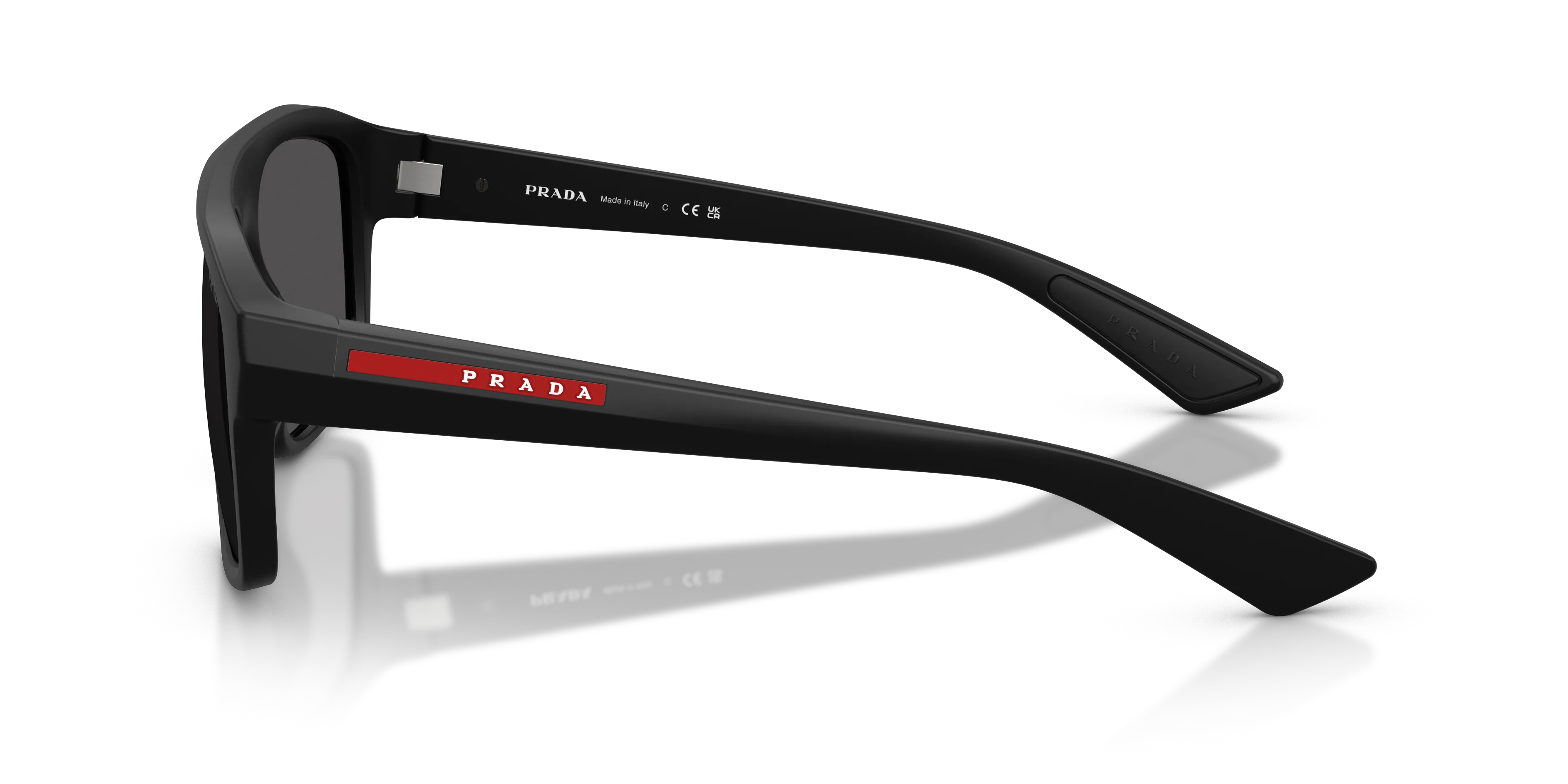 Prada Linea Rossa PS B02S 1BO06F Occhiali da sole Iniettato Nero Grigio Geometrica Normale - immagine 4