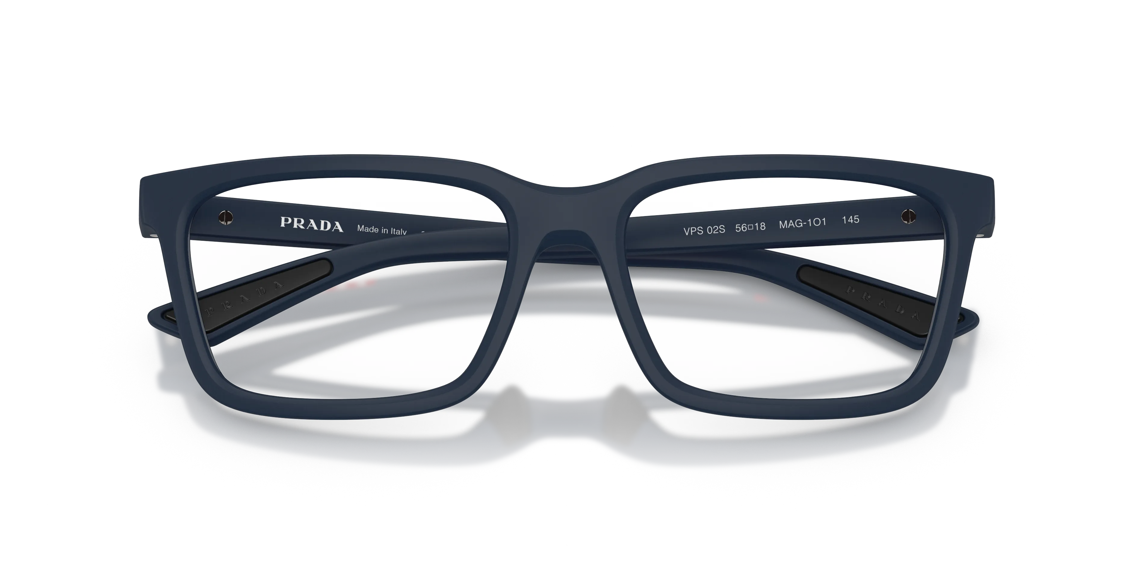 Prada Linea Rossa PS 02SV MAG1O1 Montature da vista Iniettato Blu Squadrata Normale - immagine 2