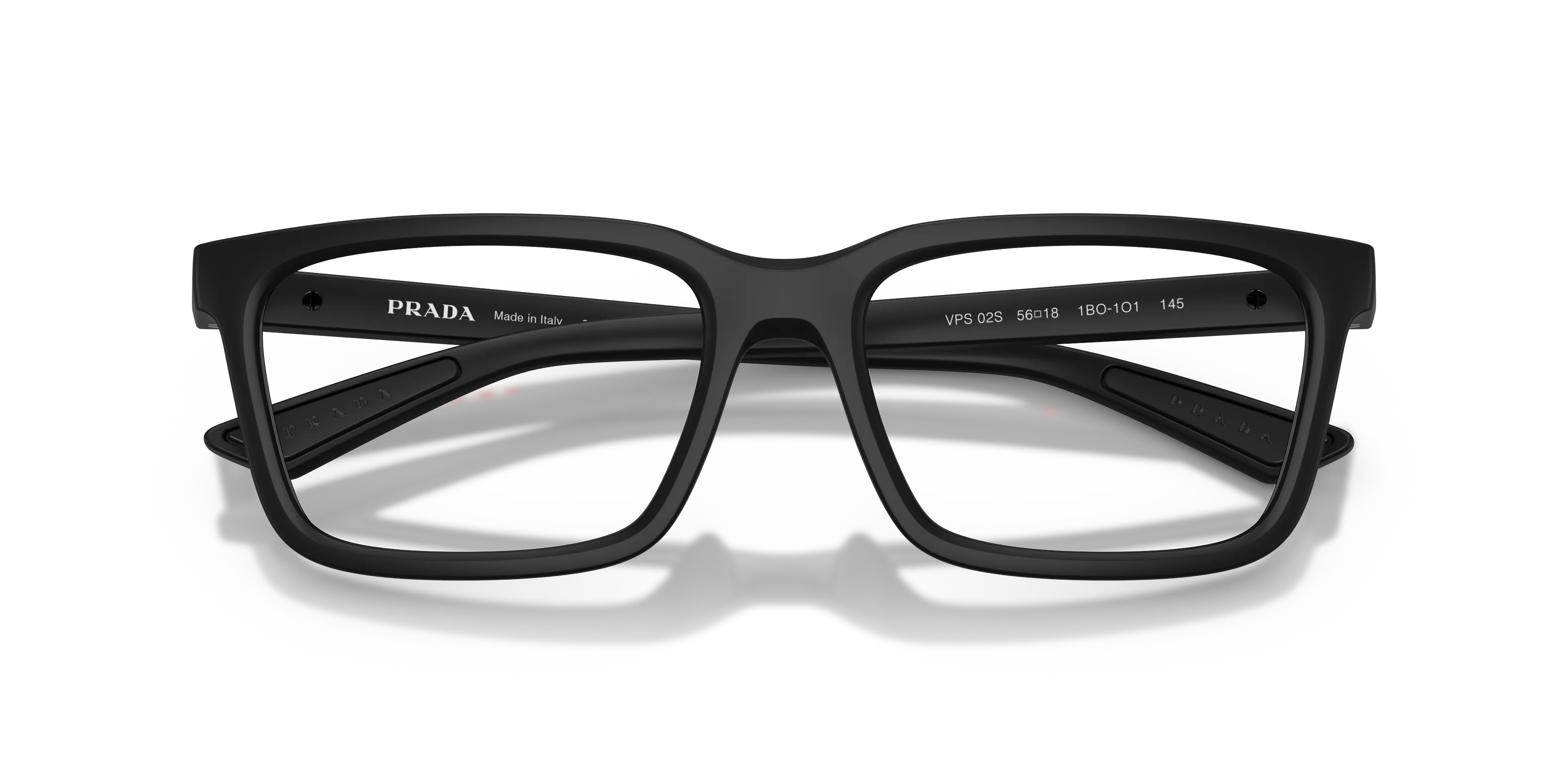 Prada Linea Rossa PS 02SV 1BO1O1 Montature da vista Iniettato Nero Squadrata Normale - immagine 2