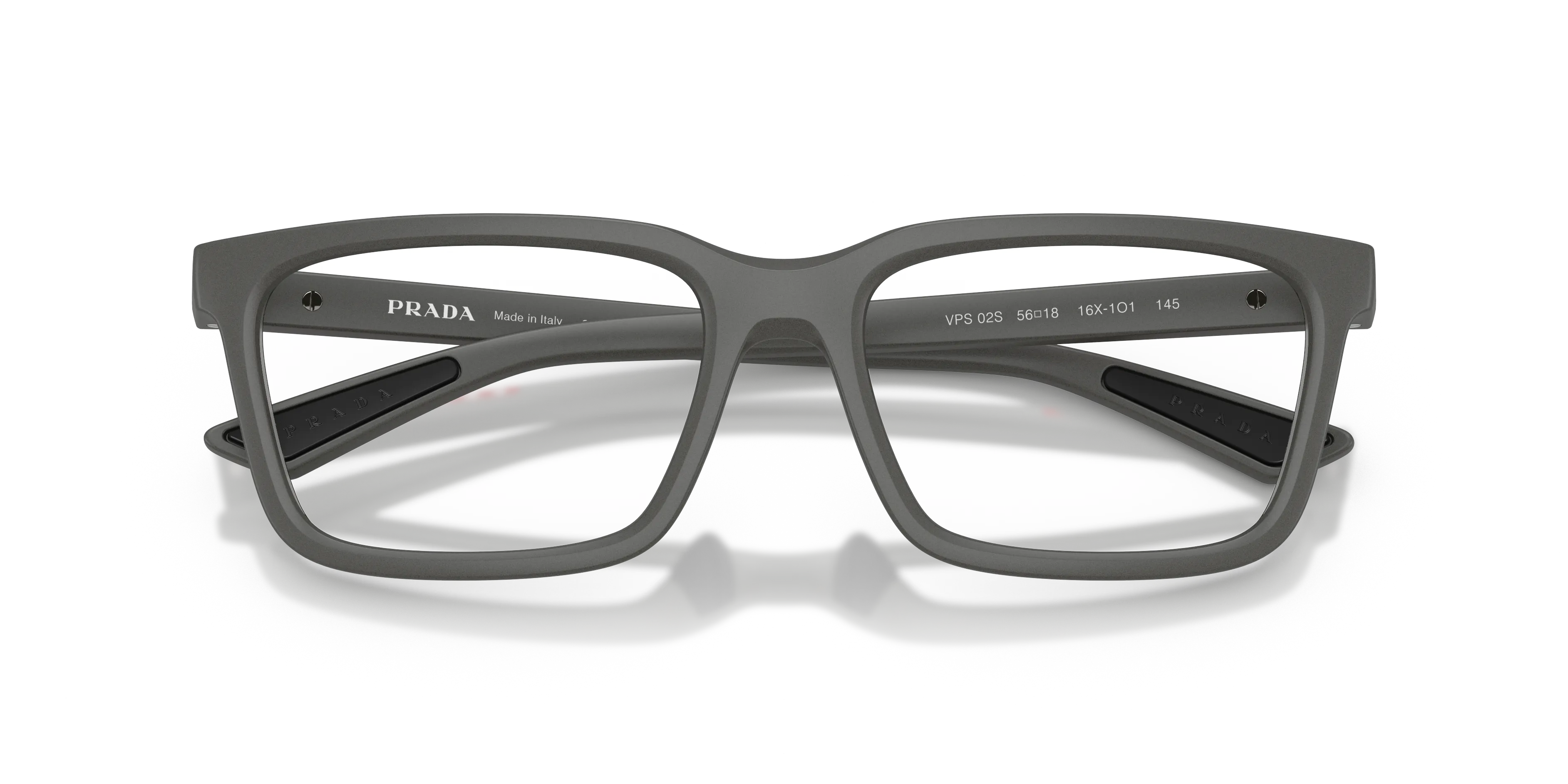 Prada Linea Rossa PS 02SV 16X1O1 Montature da vista Iniettato Grigio Squadrata Normale - immagine 2