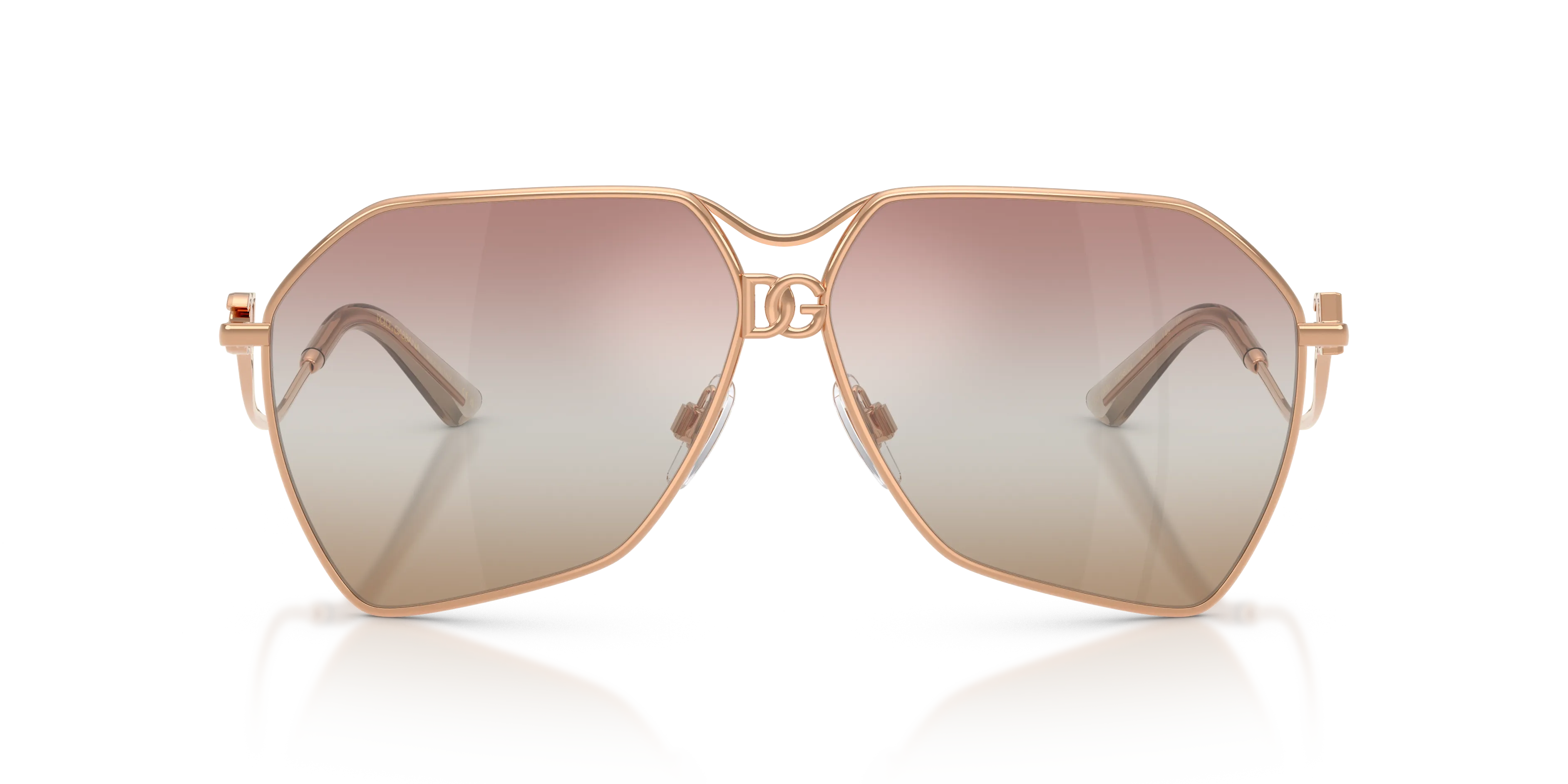 Dolce & Gabbana DG2326 1298EL Occhiali da sole Metallo Oro Rosa Pilot Normale Sfumato - immagine 3