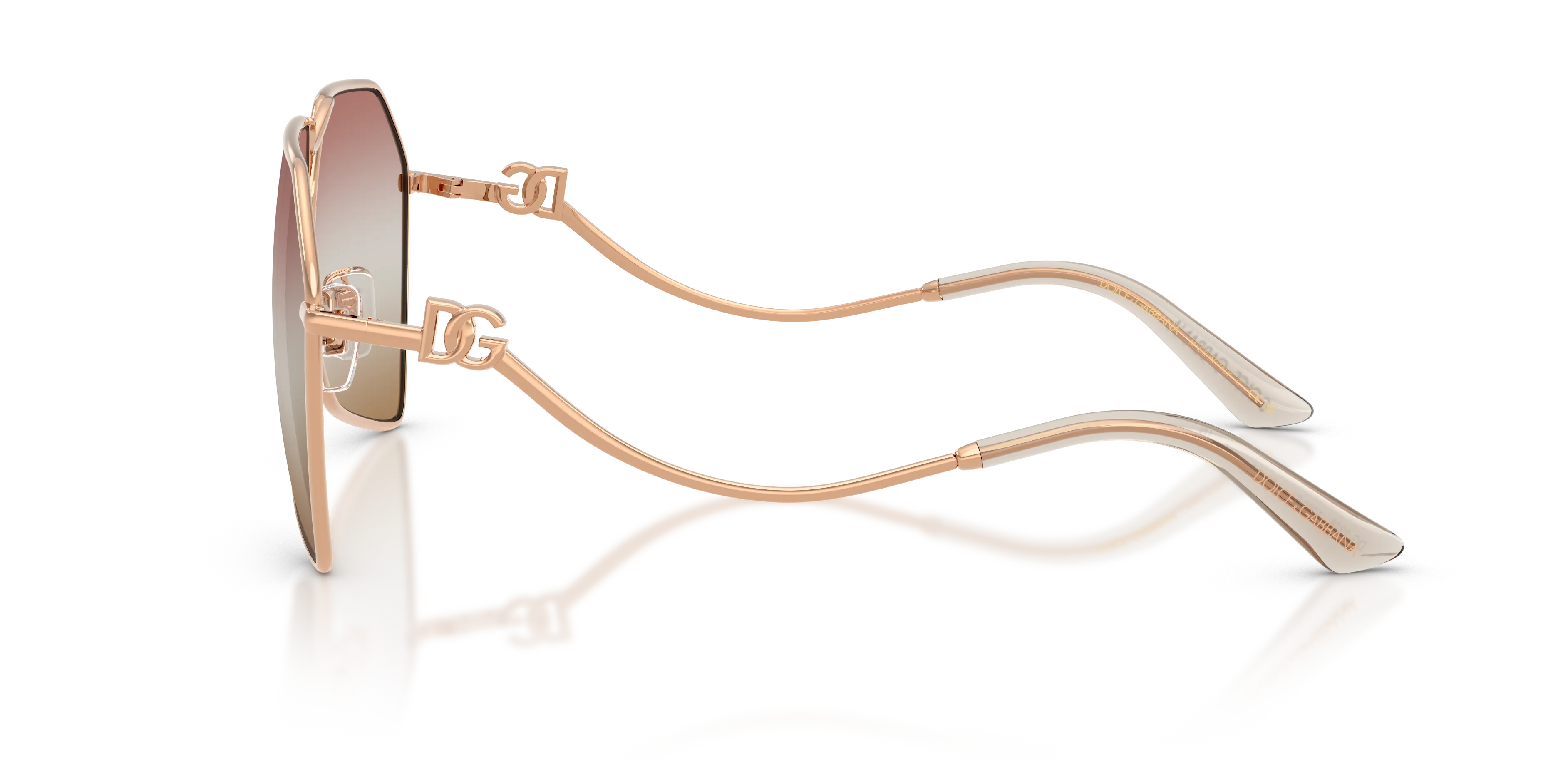 Dolce & Gabbana DG2326 1298EL Occhiali da sole Metallo Oro Rosa Pilot Normale Sfumato - immagine 4
