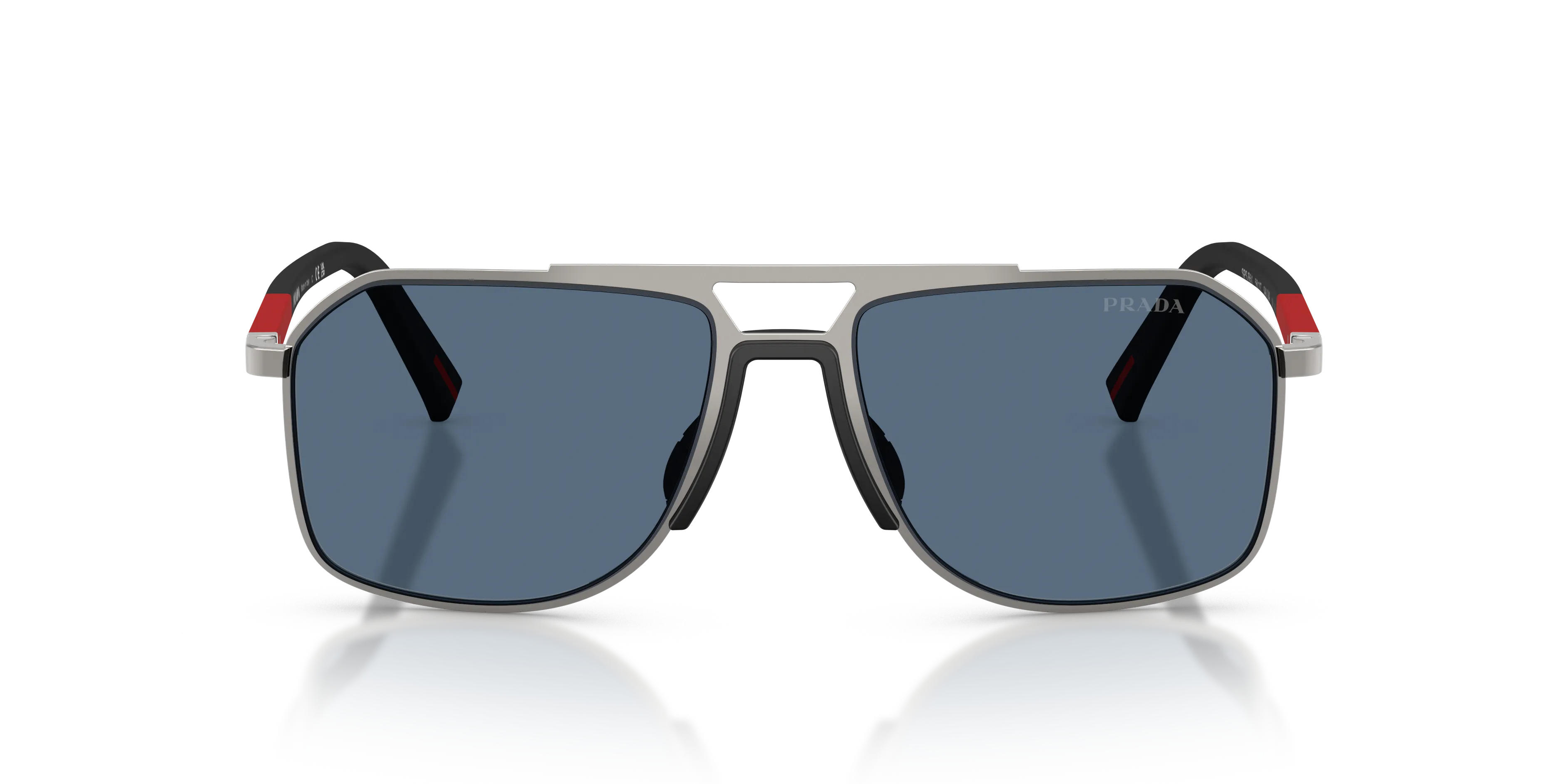 Prada Linea Rossa PS B51S 5AV06A Occhiali da sole Metallo Grigio Blu Pilot Normale - immagine 3