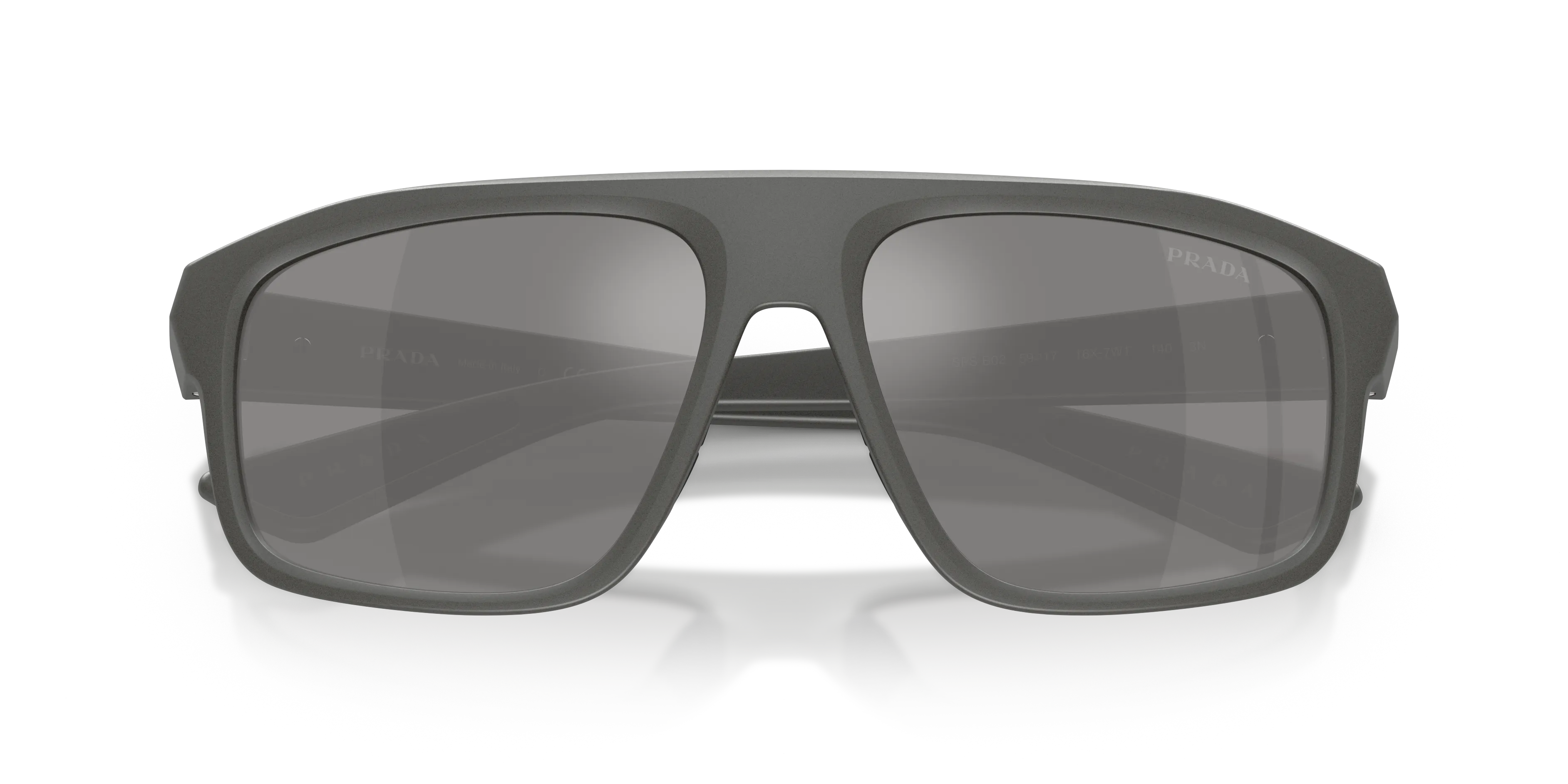 Prada Linea Rossa PS B02S 16X7W1 Occhiali da sole Iniettato Grigio Grigio Geometrica Specchiate - immagine 2