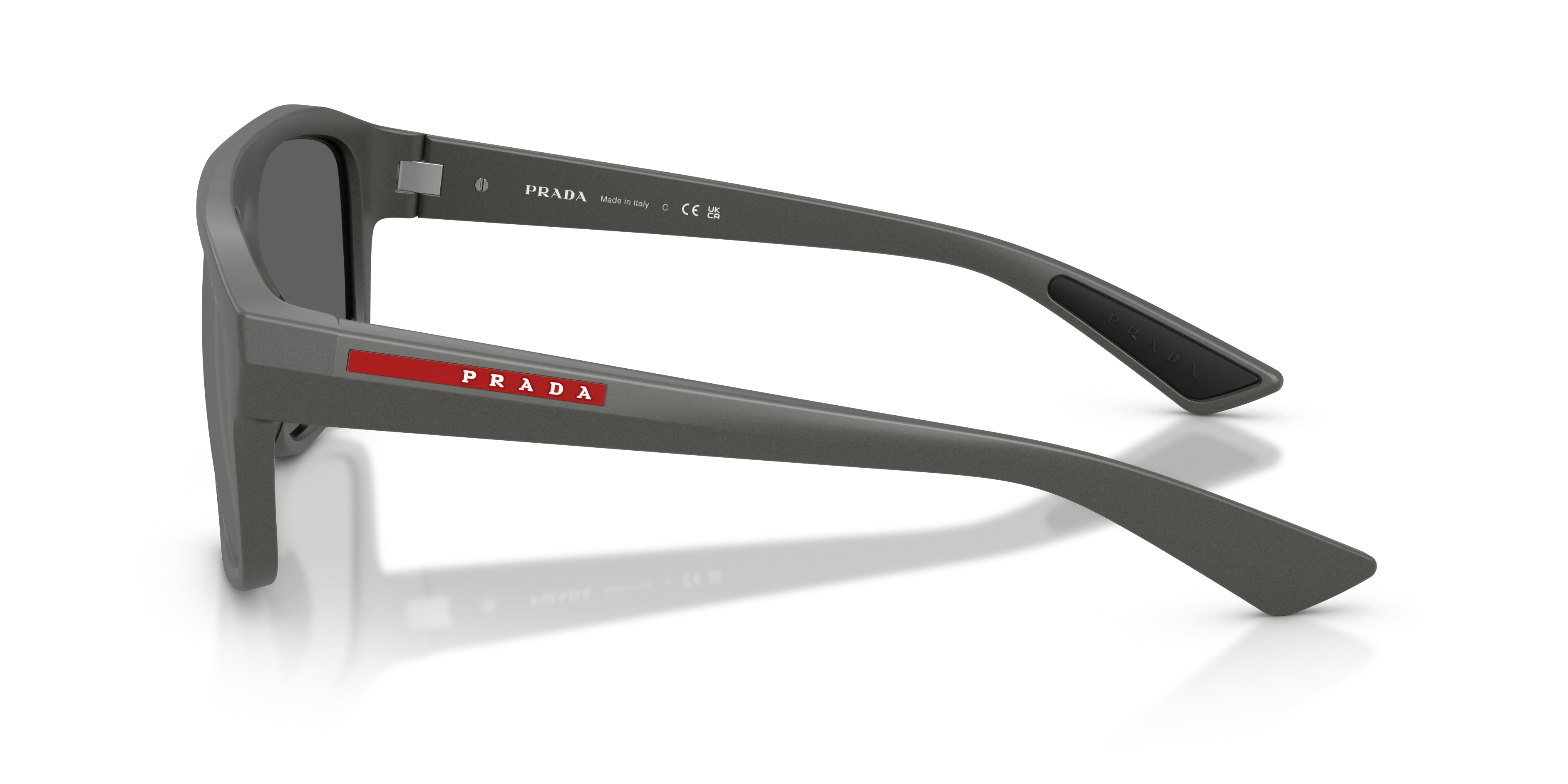 Prada Linea Rossa PS B02S 16X7W1 Occhiali da sole Iniettato Grigio Grigio Geometrica Specchiate - immagine 4