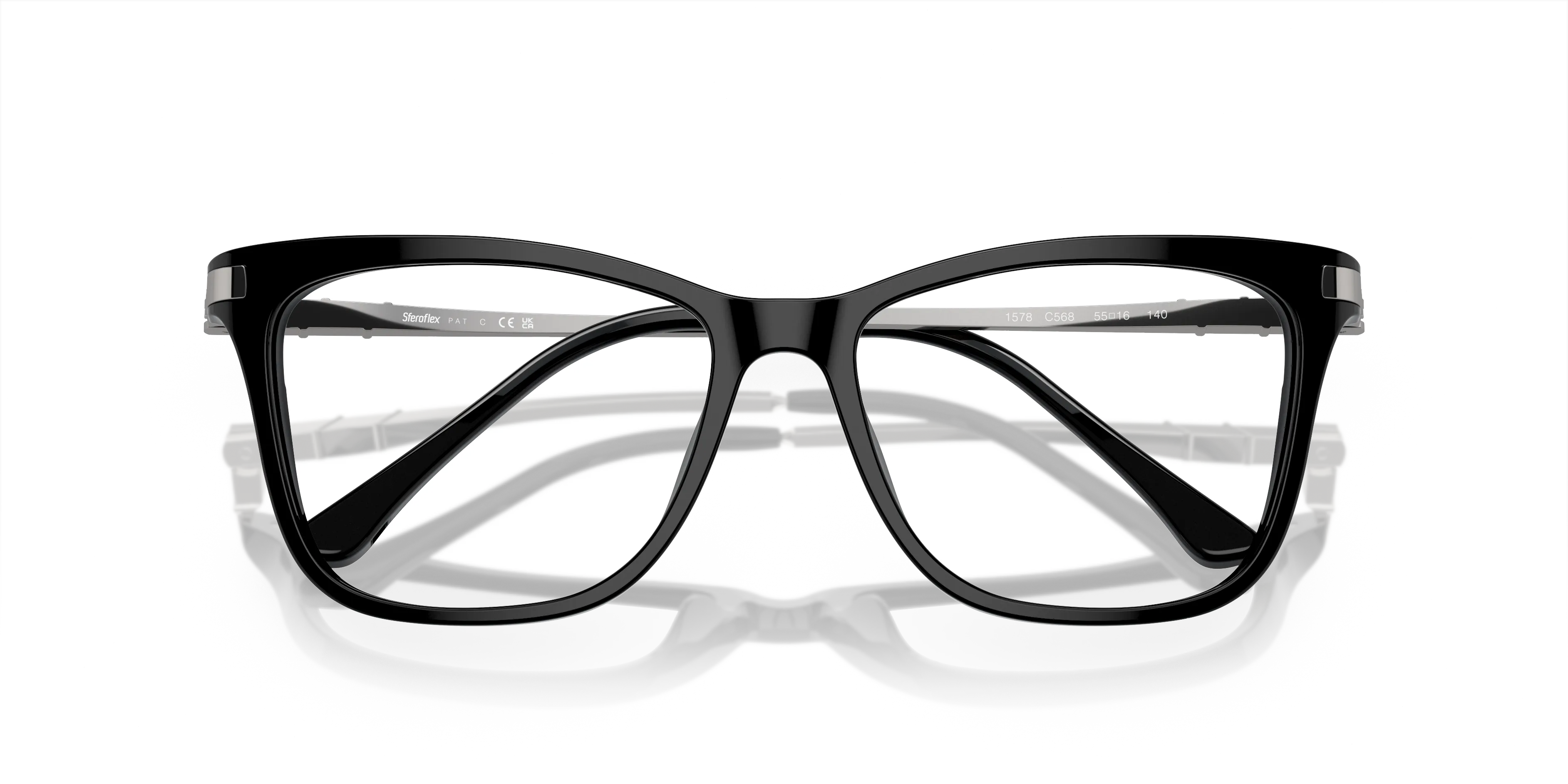 Sferoflex Donna SF1578 C568 Montature da vista Acetato Nero Farfalla - immagine 2