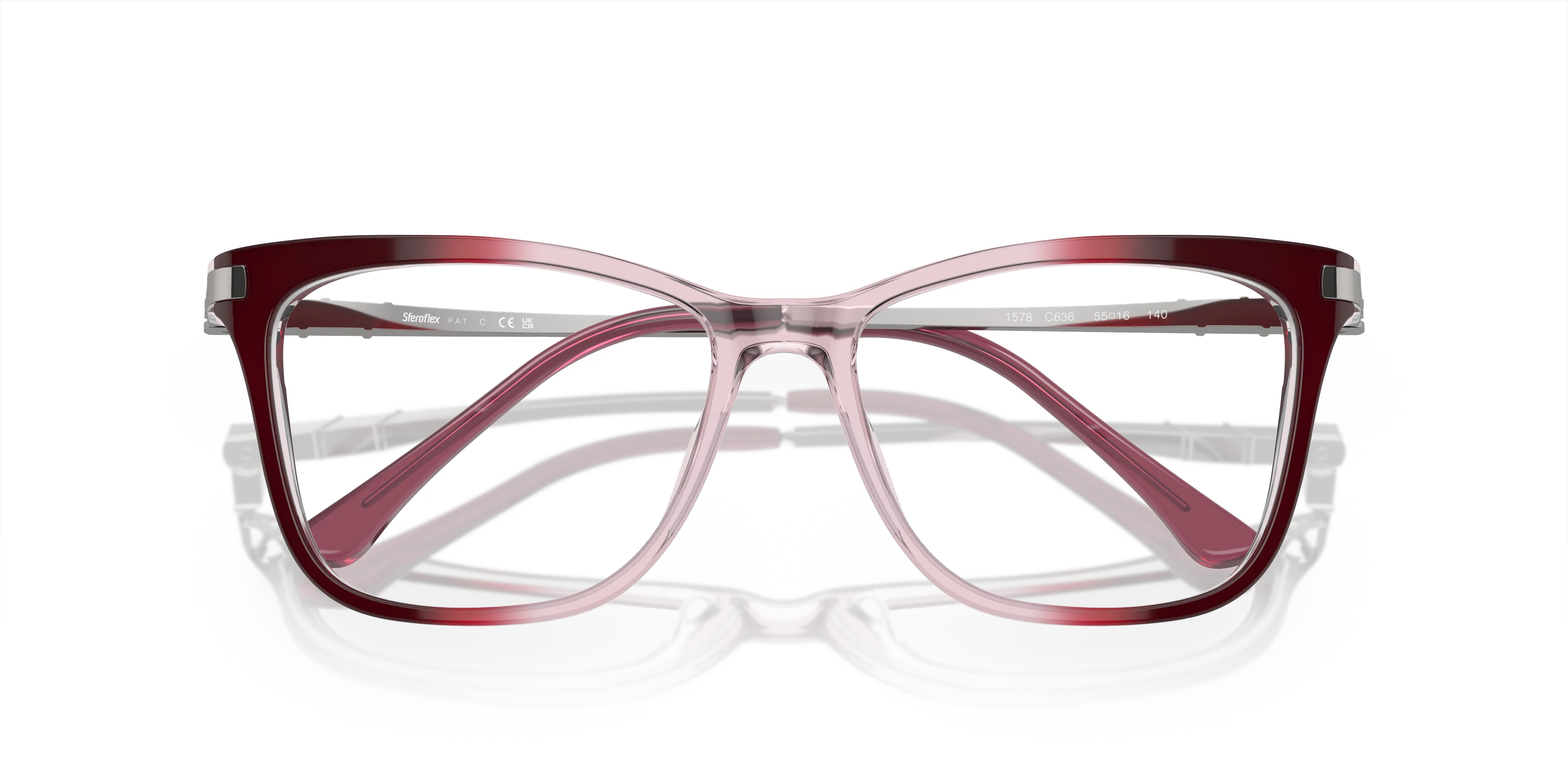 Sferoflex Donna SF1578 C636 Montature da vista Acetato Rosa Farfalla - immagine 2