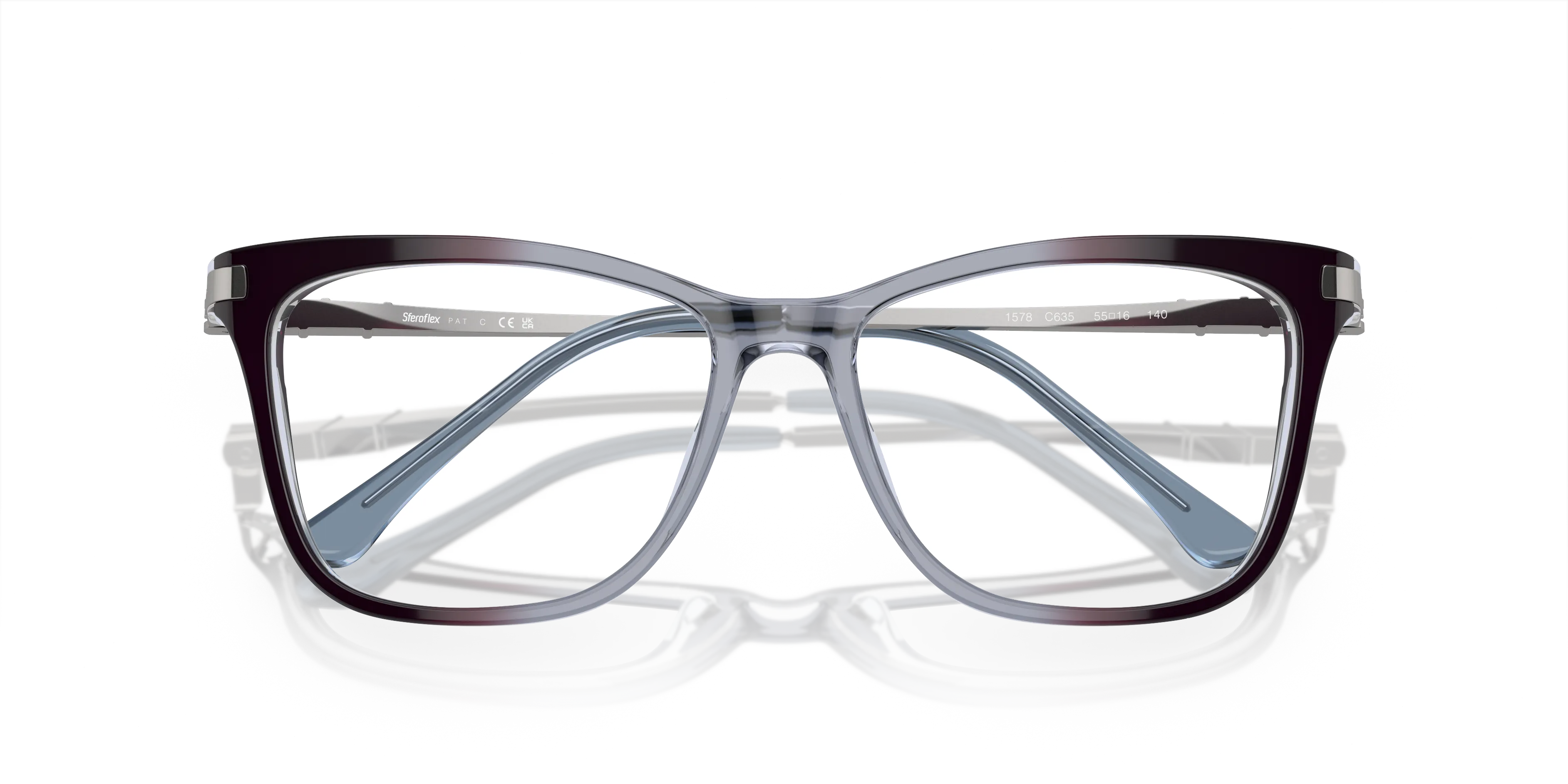 Sferoflex Donna SF1578 C635 Montature da vista Acetato Azzurro Farfalla - immagine 2