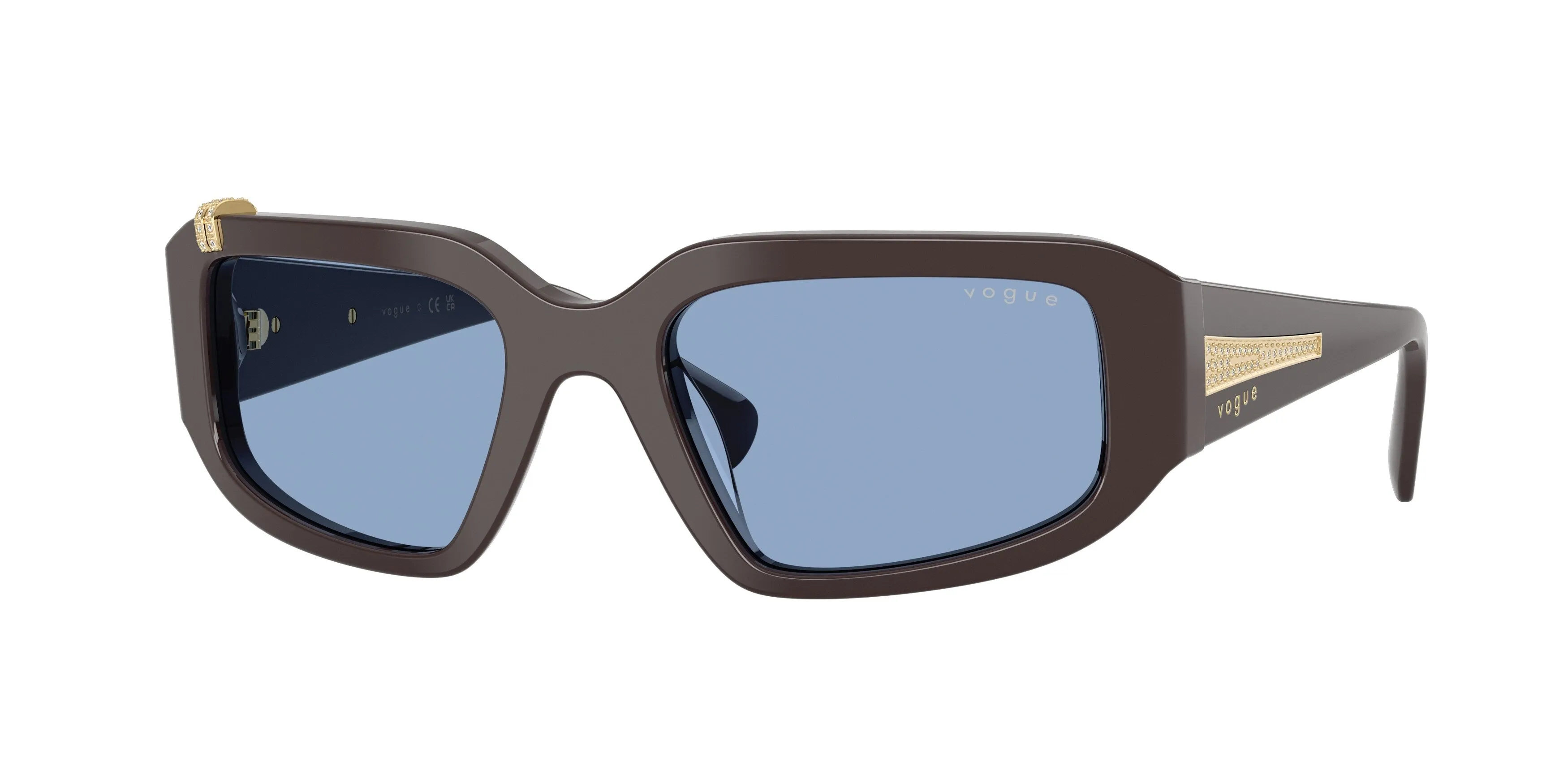 VOGUE EYEWEAR VO5688SB 326972 Occhiali da sole Acetato Marrone Blu Geometrica Normale - immagine 1
