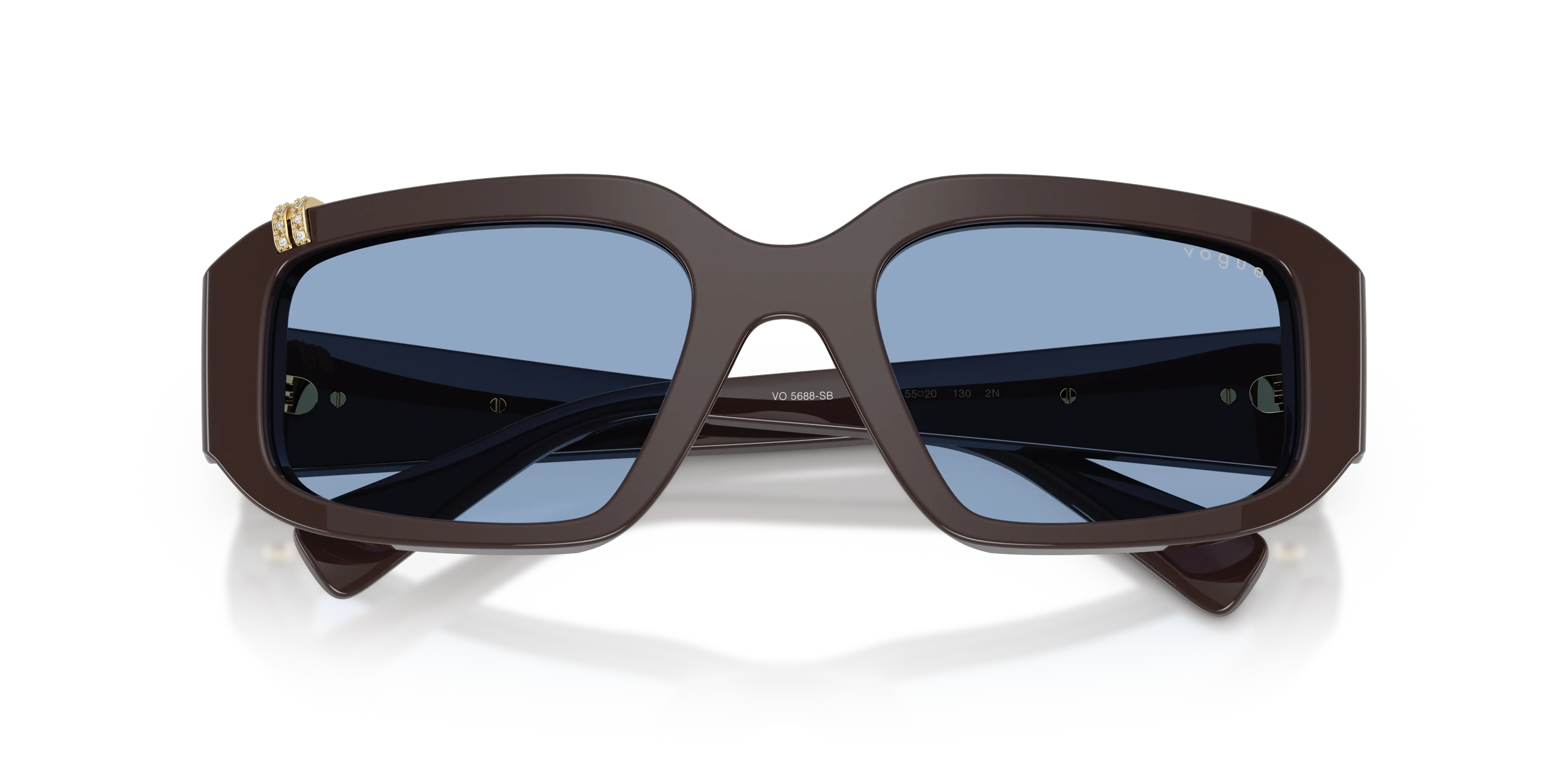 VOGUE EYEWEAR VO5688SB 326972 Occhiali da sole Acetato Marrone Blu Geometrica Normale - immagine 2