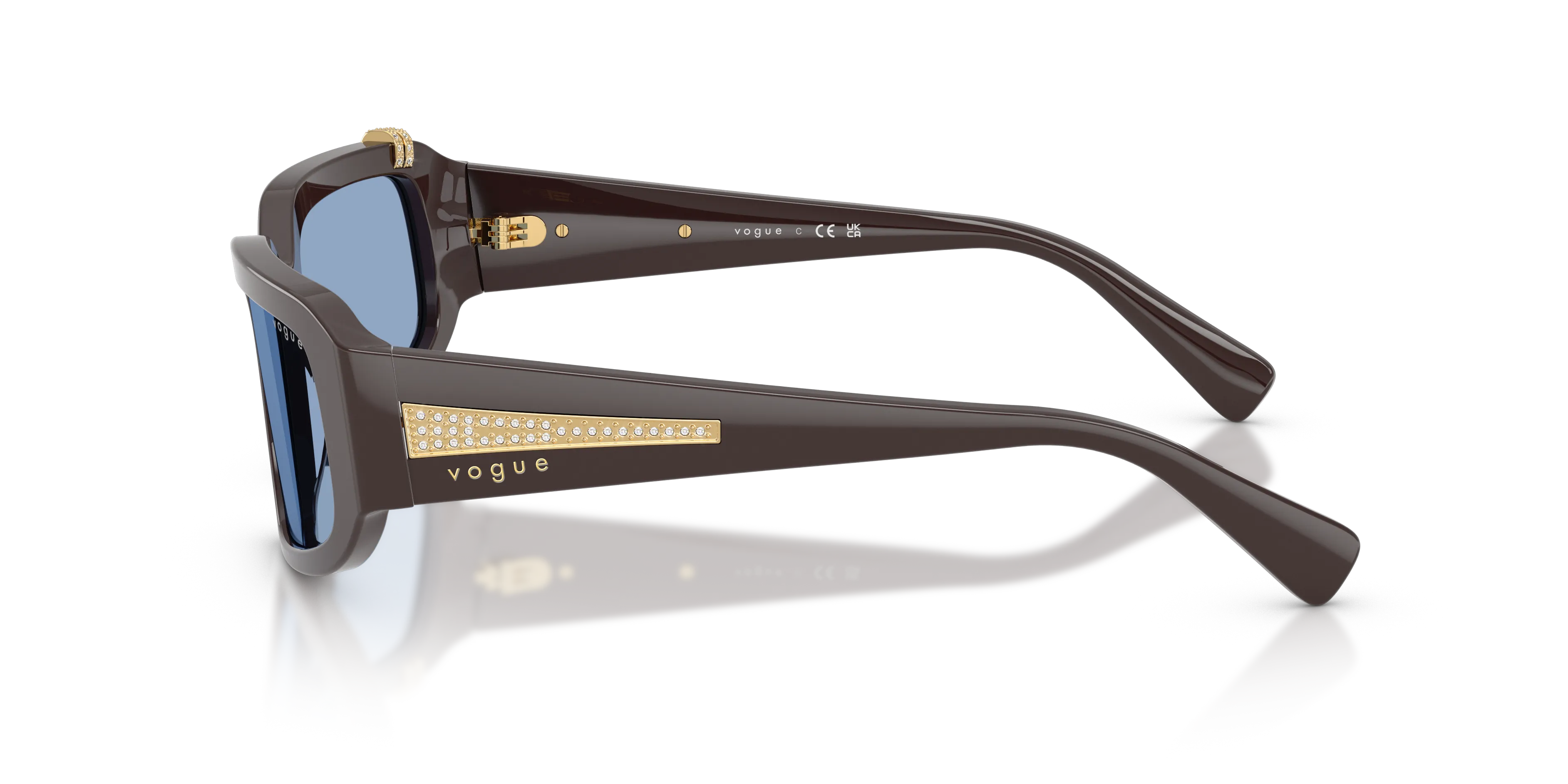 VOGUE EYEWEAR VO5688SB 326972 Occhiali da sole Acetato Marrone Blu Geometrica Normale - immagine 4