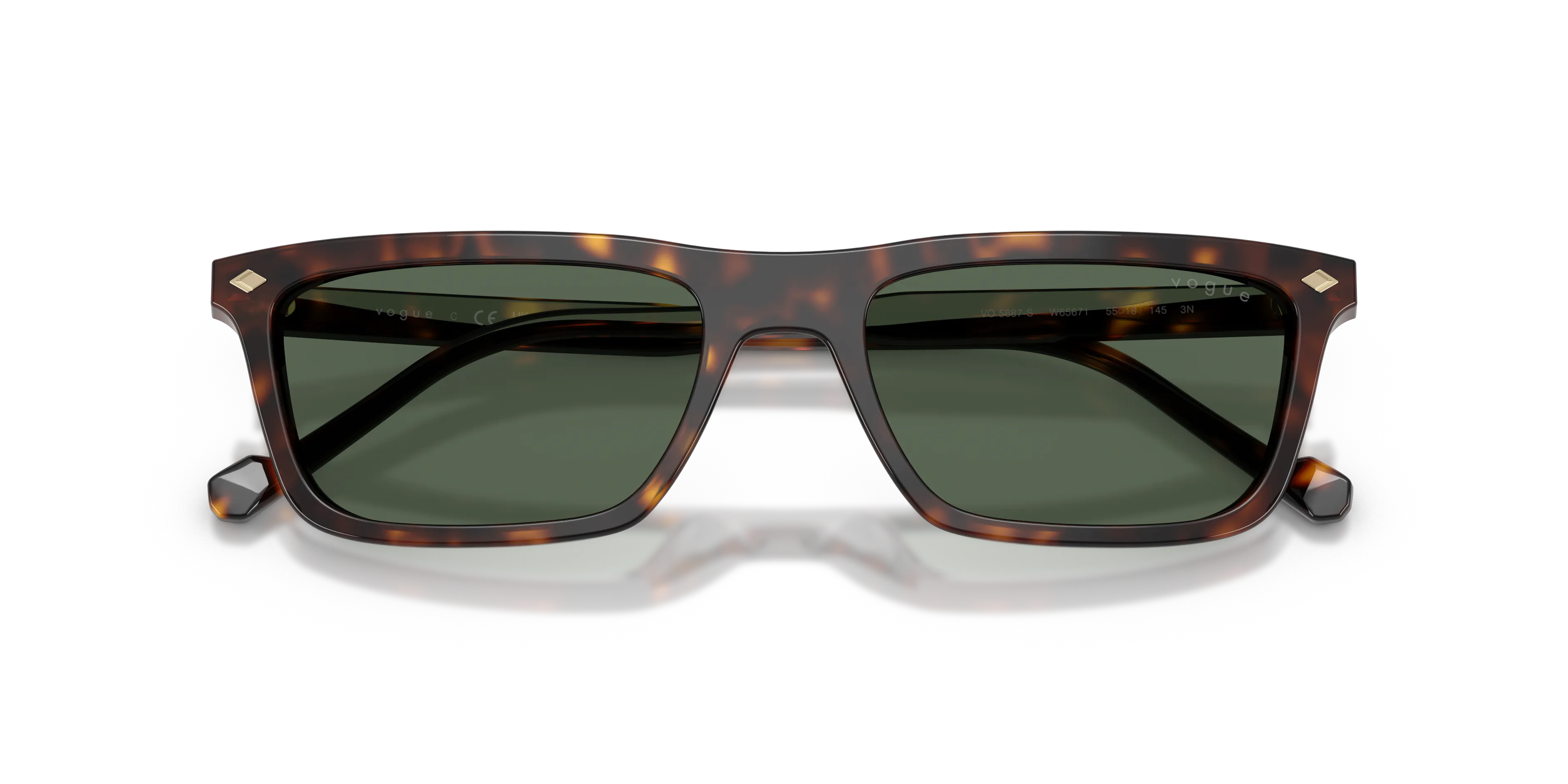 VOGUE EYEWEAR VO5687S W65671 Occhiali da sole Acetato Marrone Verde Pillow Normale - immagine 2