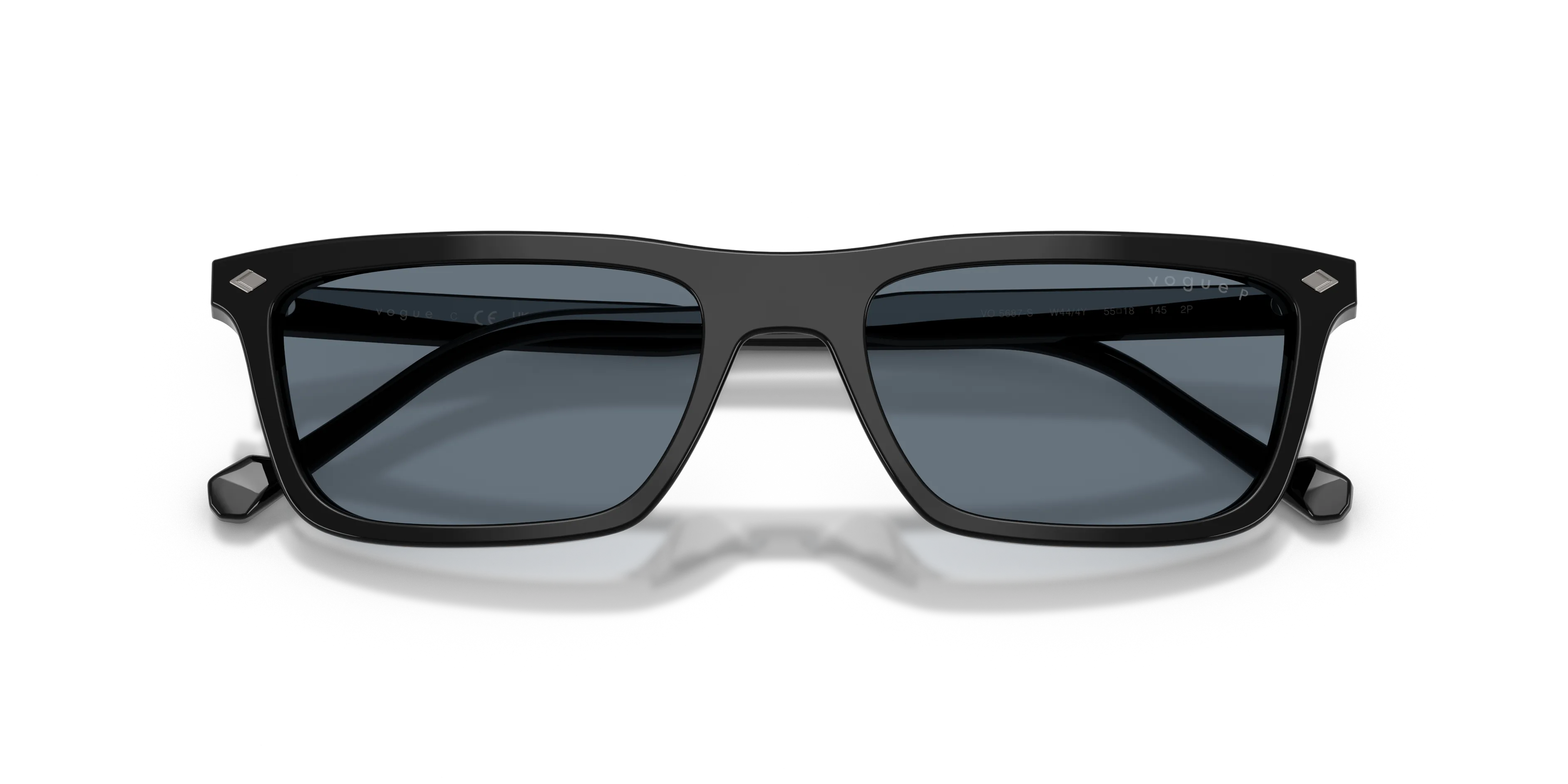 VOGUE EYEWEAR VO5687S W44/4Y Occhiali da sole Acetato Nero Blu Pillow Polarizzata - immagine 2