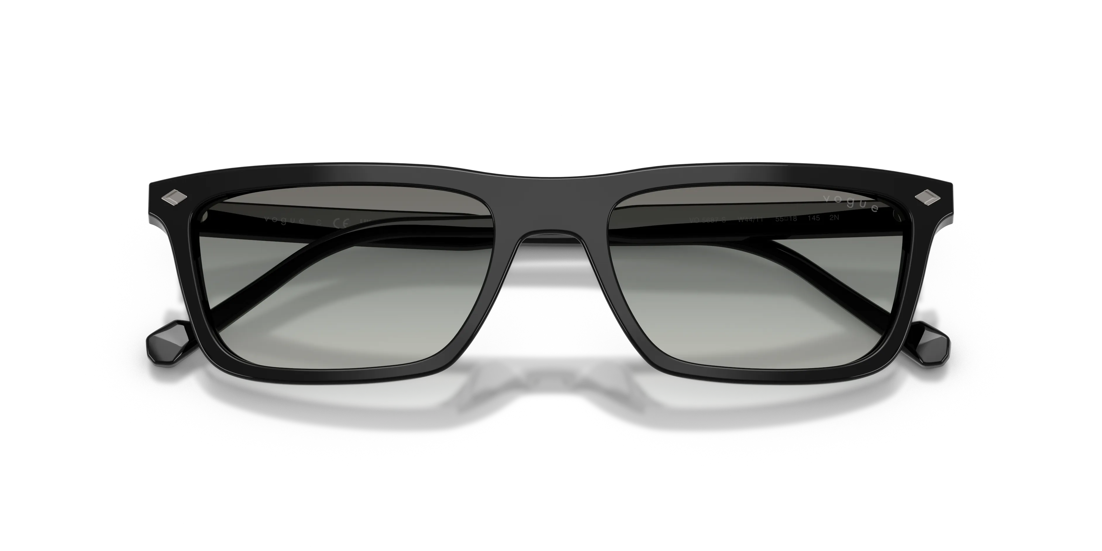 VOGUE EYEWEAR VO5687S W44/11 Occhiali da sole Acetato Nero Grigio Pillow Normale Sfumato - immagine 2