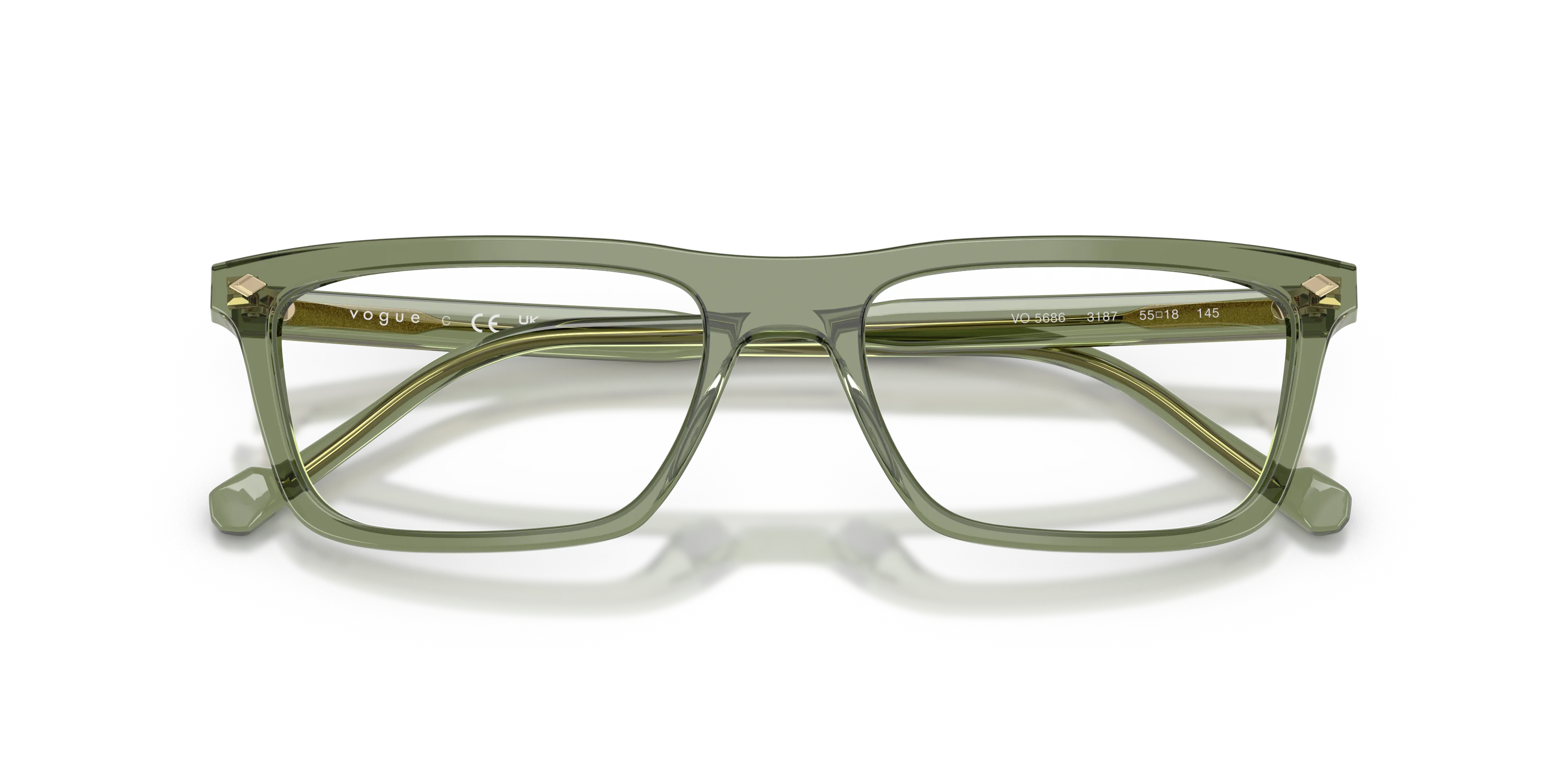 VOGUE EYEWEAR VO5686 3187 Montature da vista Acetato Verde Pillow Normale - immagine 2