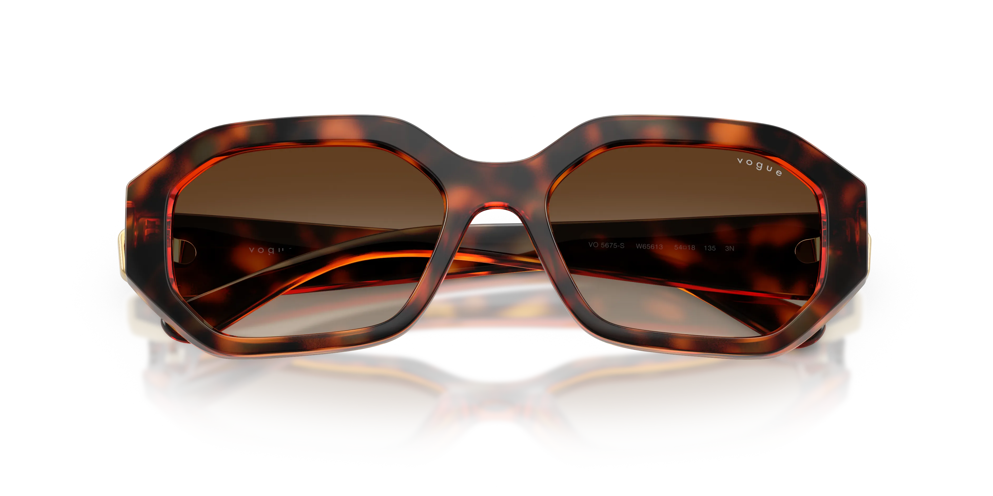 VOGUE EYEWEAR VO5675S W65613 Occhiali da sole Nylon Marrone Marrone Geometrica Normale Sfumato - immagine 2