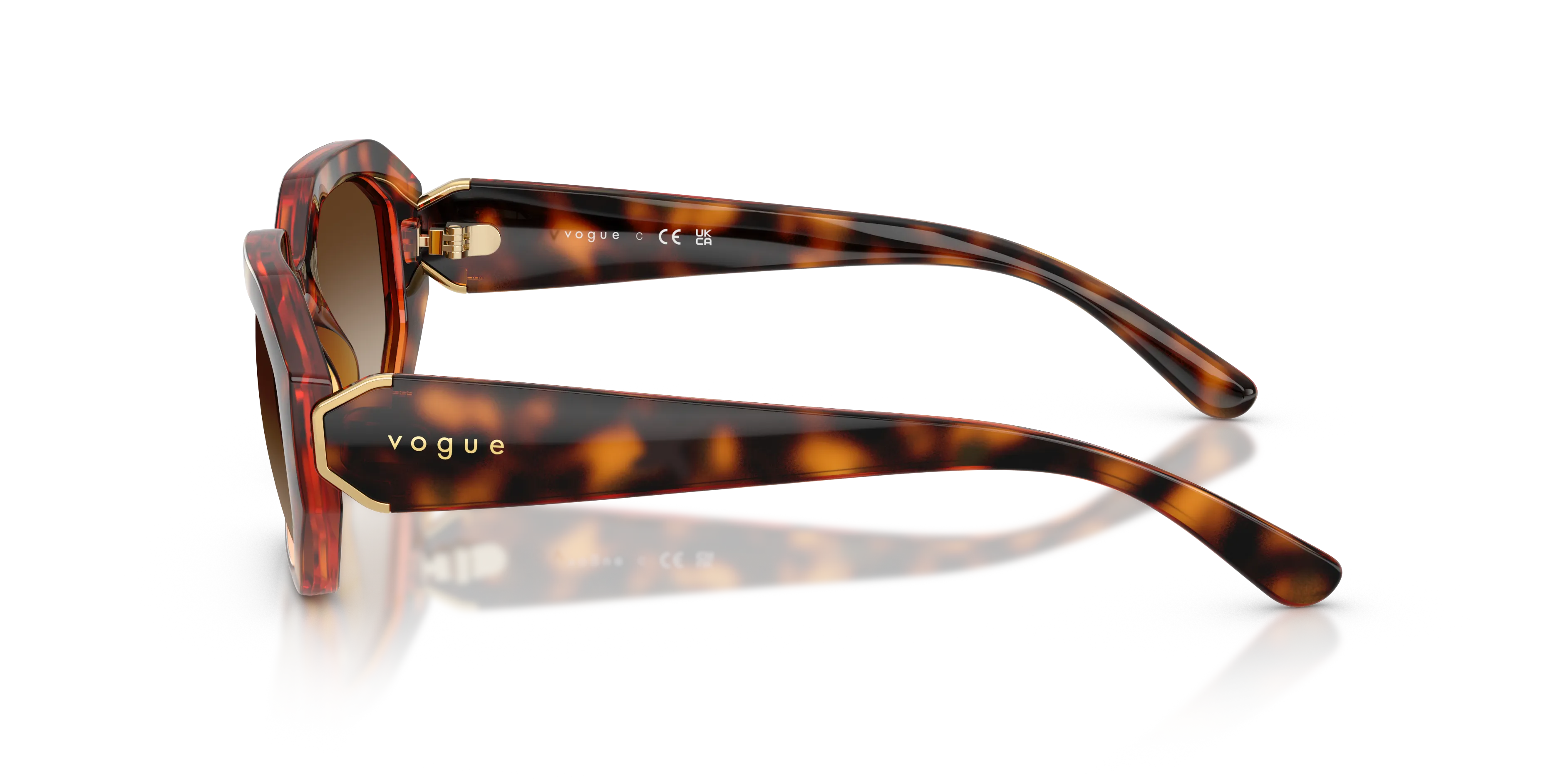 VOGUE EYEWEAR VO5675S W65613 Occhiali da sole Nylon Marrone Marrone Geometrica Normale Sfumato - immagine 4