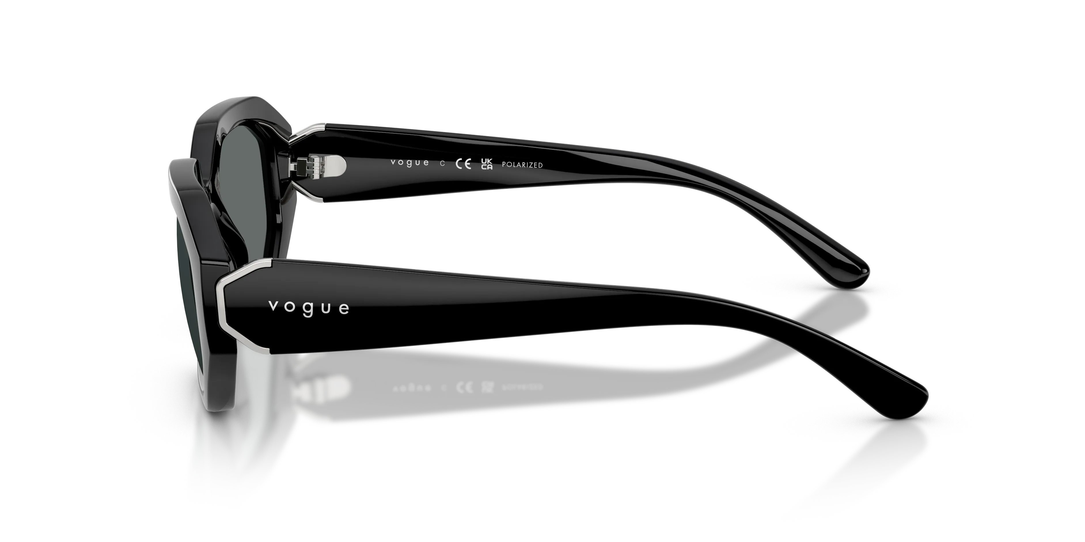 VOGUE EYEWEAR VO5675S W44/81 Occhiali da sole Nylon Nero Grigio Geometrica Polarizzata - immagine 4