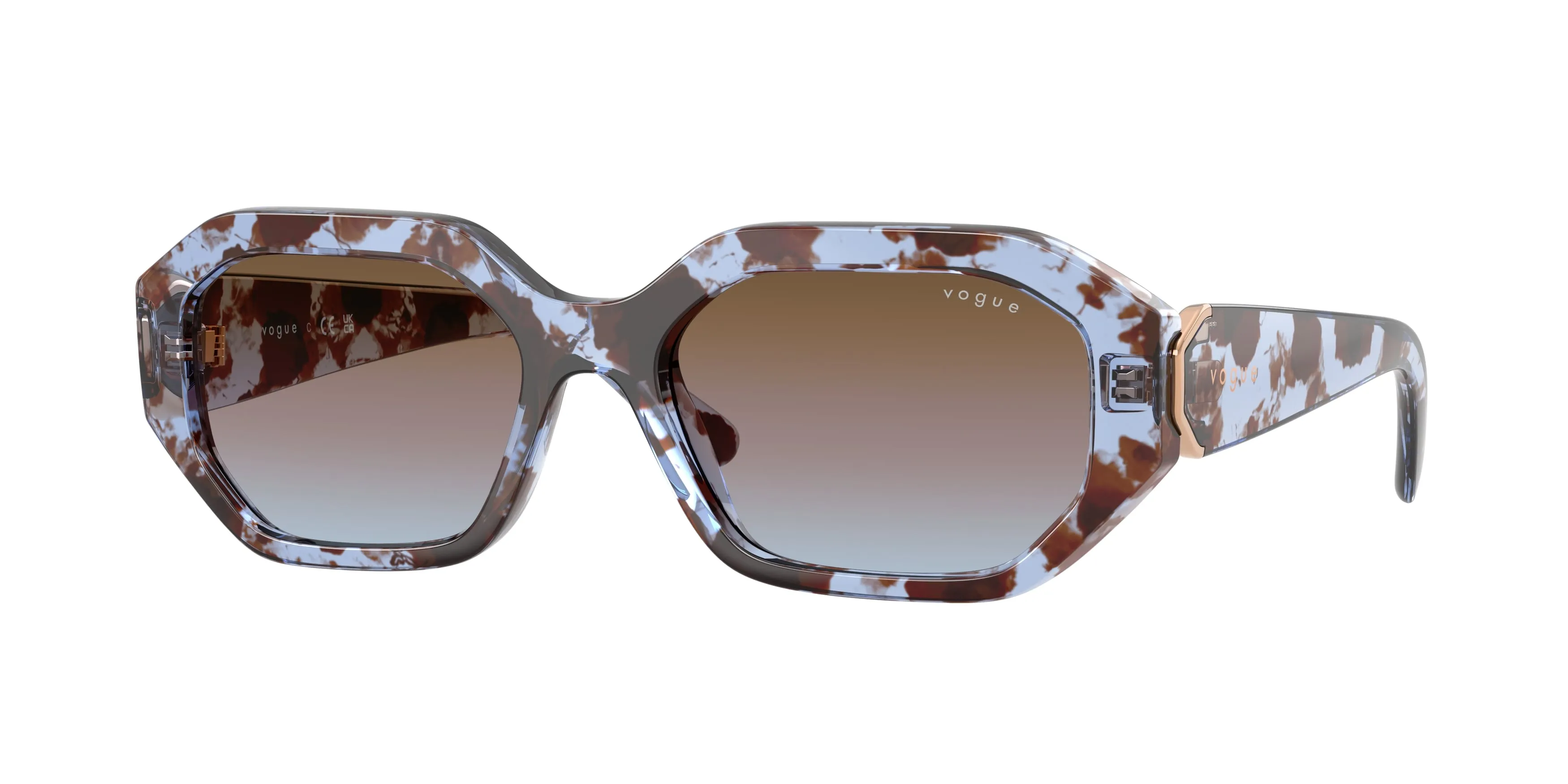 VOGUE EYEWEAR VO5675S 320148 Occhiali da sole Nylon Blu Blu Geometrica Normale Sfumato - immagine 1