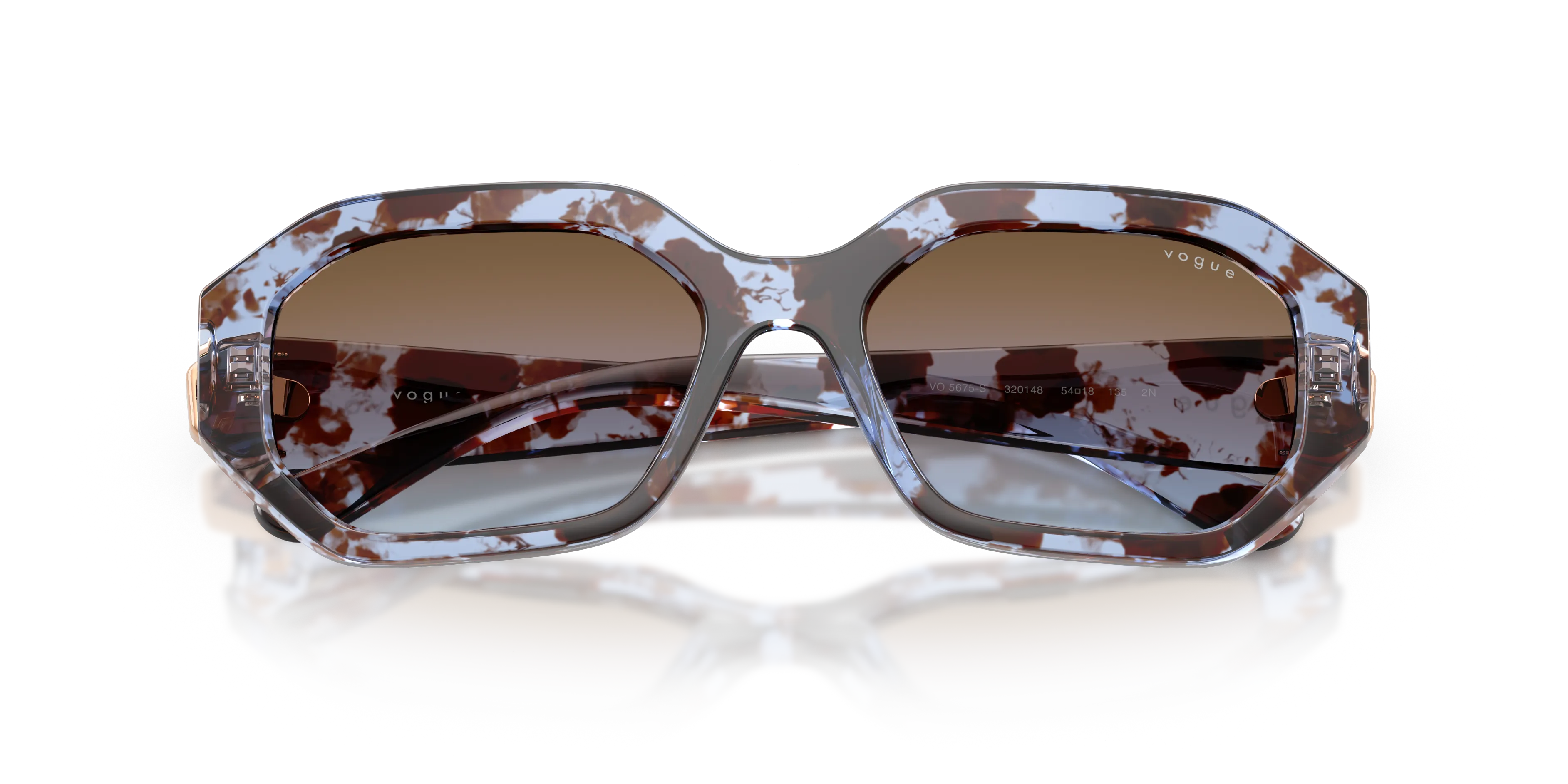 VOGUE EYEWEAR VO5675S 320148 Occhiali da sole Nylon Blu Blu Geometrica Normale Sfumato - immagine 2