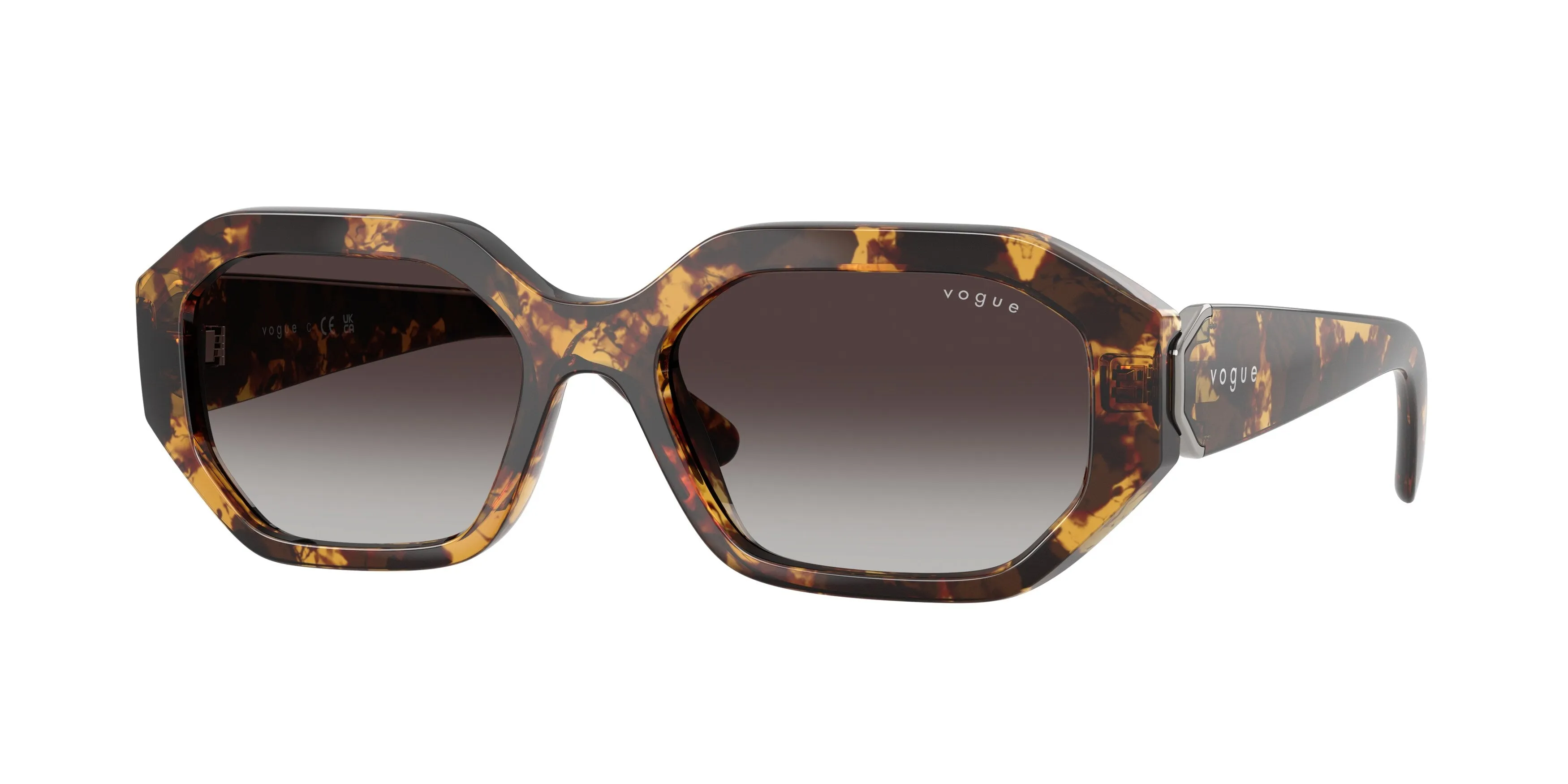 VOGUE EYEWEAR VO5675S 31798G Occhiali da sole Nylon Tartaruga Grigio Geometrica Normale Sfumato - immagine 1