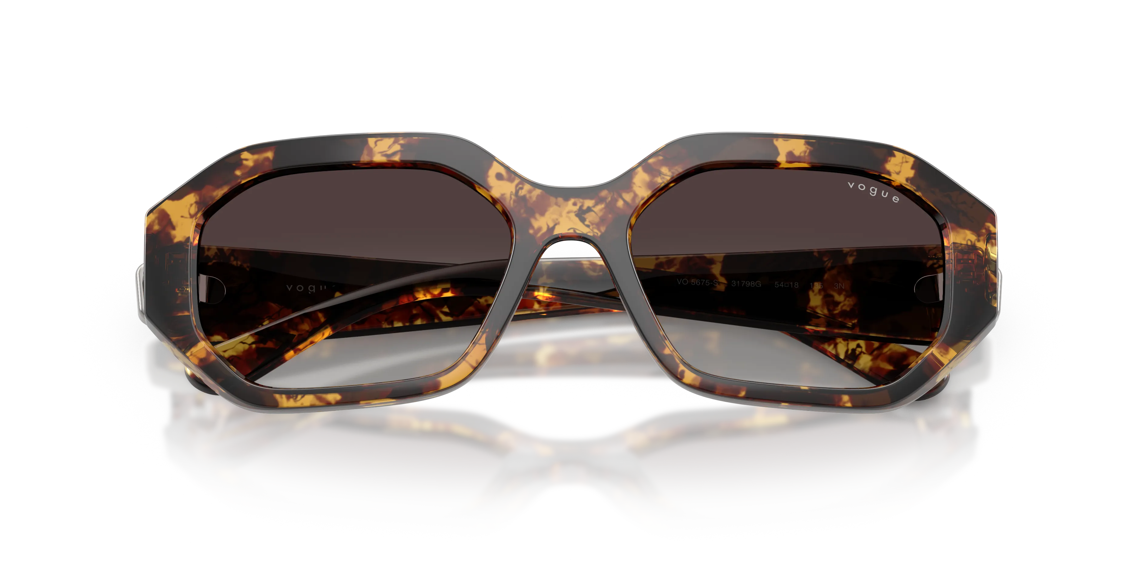 VOGUE EYEWEAR VO5675S 31798G Occhiali da sole Nylon Tartaruga Grigio Geometrica Normale Sfumato - immagine 2